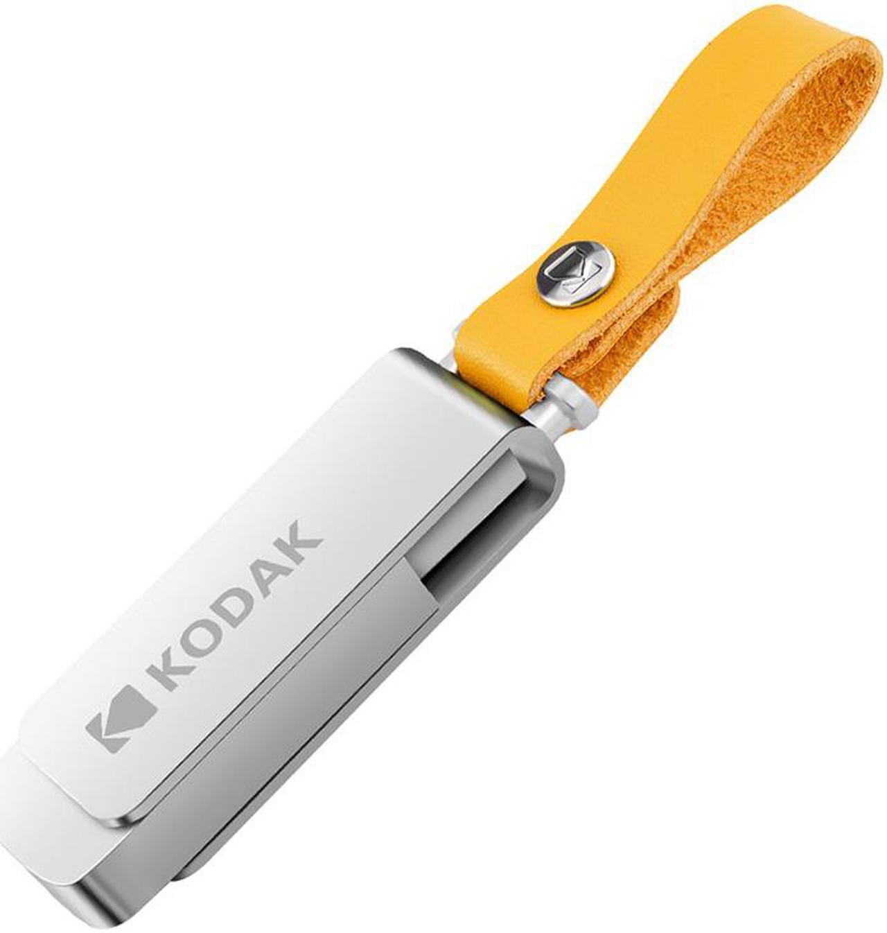 Kodak K133 256G U Disk Metal Portable USB Flash Drive Waterproof Mini Memory Stick Car Pen Drives Flashdisk USB3.0 Silver with Sling