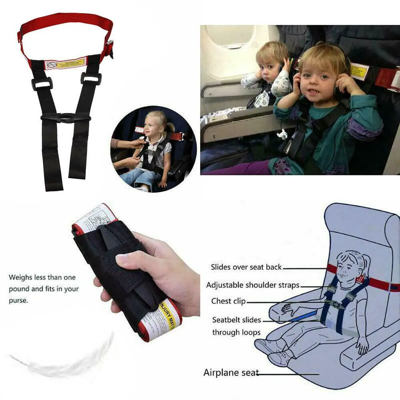 Alt view image 3 of 6 - Child Airplane Travel Harness - Cares Safety Restraint System - The Only FAA Approved Child Flying Safety Device