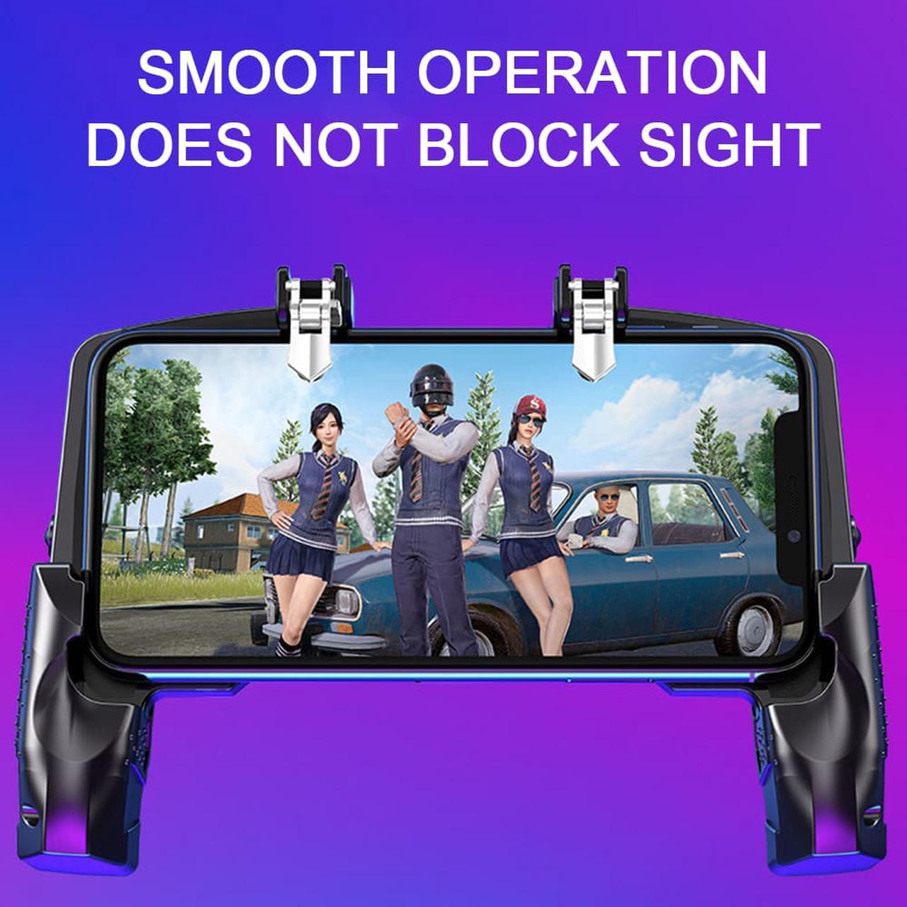 Alt view image 6 of 7 - PUGB Assistance Four-Finger Linkage Game Handle Peace Elite Fast Shooting Button Controller For PUBG Rules Of Survival Game Drop