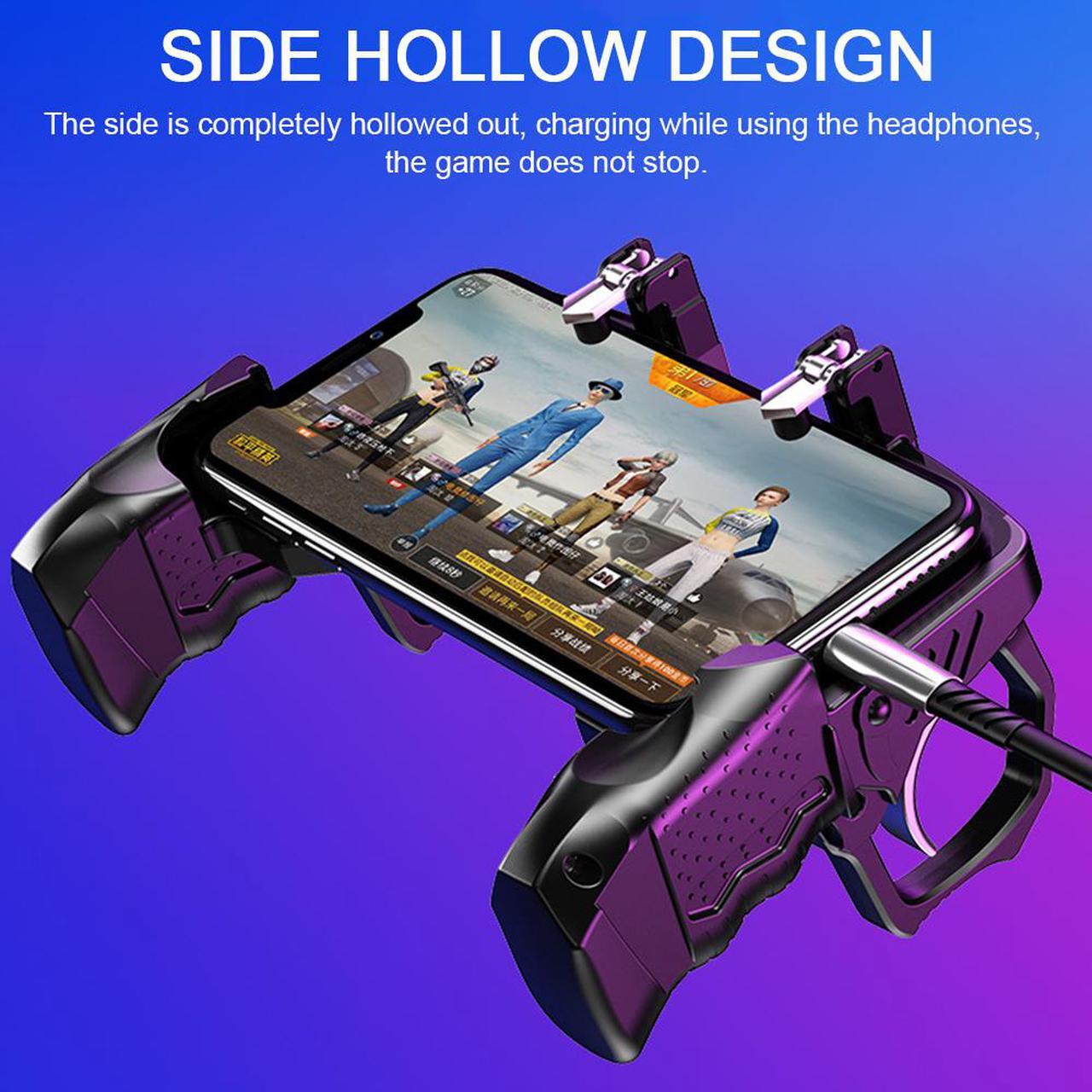 Alt view image 4 of 7 - PUGB Assistance Four-Finger Linkage Game Handle Peace Elite Fast Shooting Button Controller For PUBG Rules Of Survival Game Drop