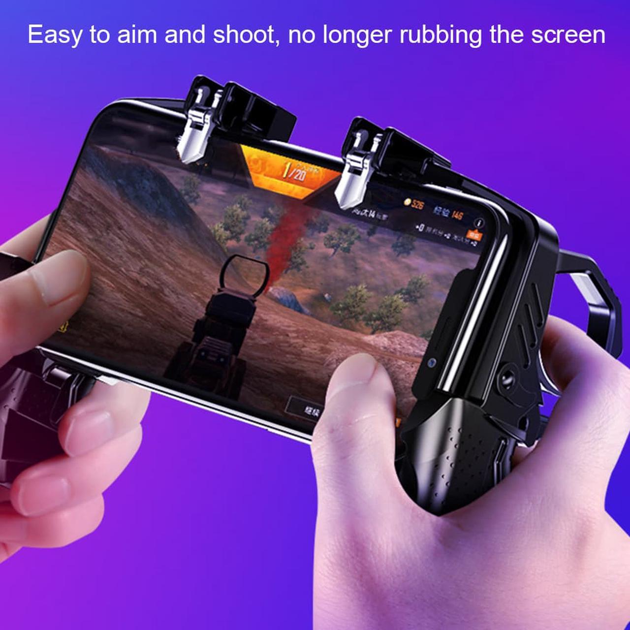 Alt view image 7 of 7 - PUGB Assistance Four-Finger Linkage Game Handle Peace Elite Fast Shooting Button Controller For PUBG Rules Of Survival Game Drop