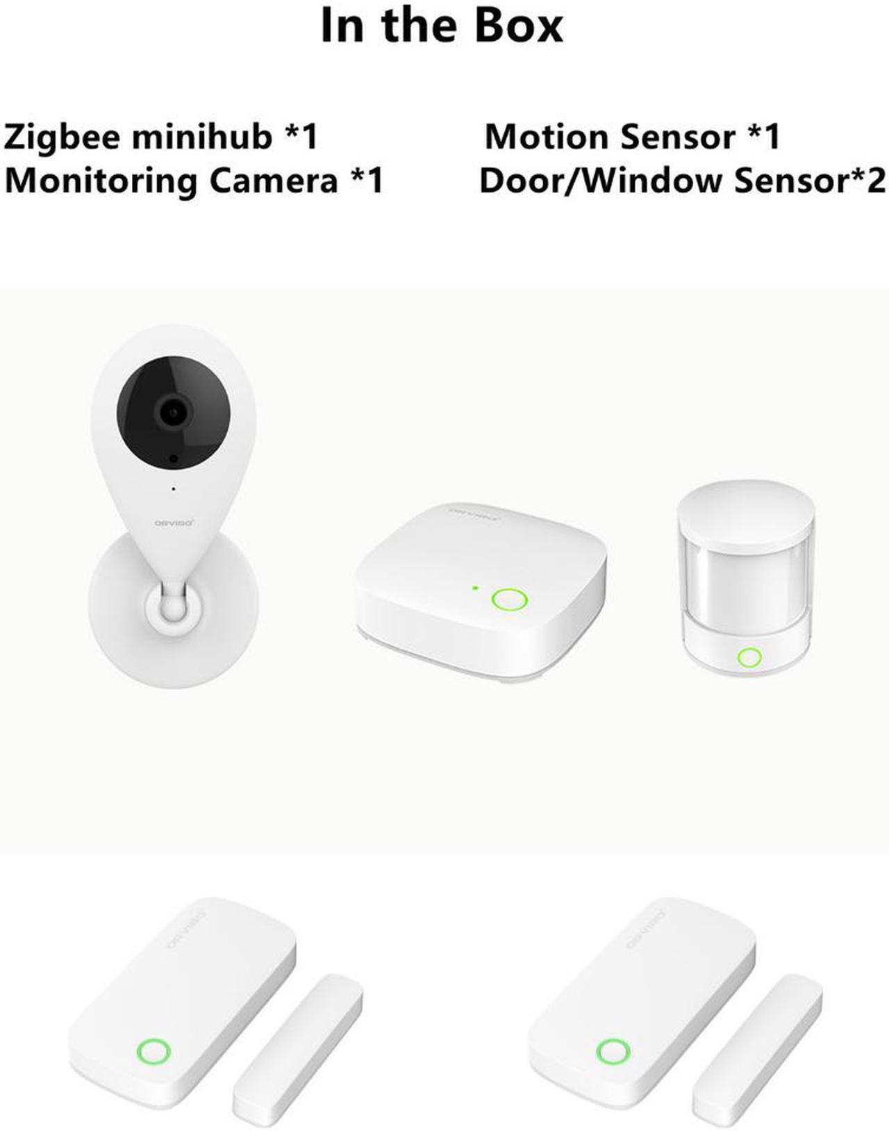 Alt view image 2 of 7 - Smart Home Wifi Security System Alarm Set Burglar Alarm Mini Hub IP camera Motion Sensor Door/Window Sensor Smart Camera for Home Doors and Windows