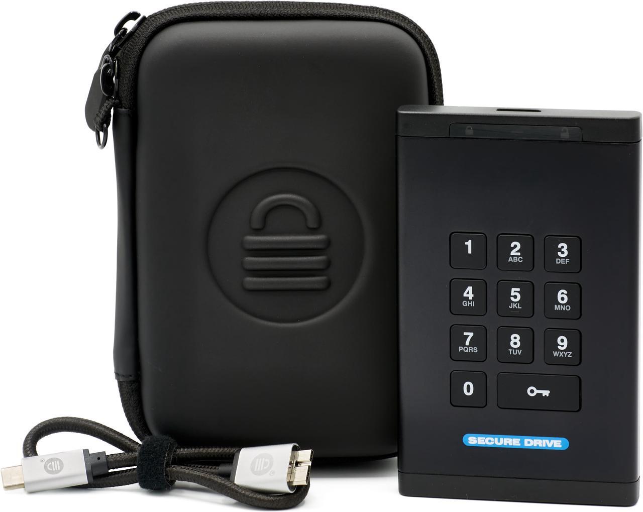Alt view image 2 of 9 - SecureData SecureDrive® KP 250GB SSD FIPS-140-2 Level 3 Validated 256-Bit Hardware Encrypted External Portable USB 3.0 - Unlock via On-Board Keypad