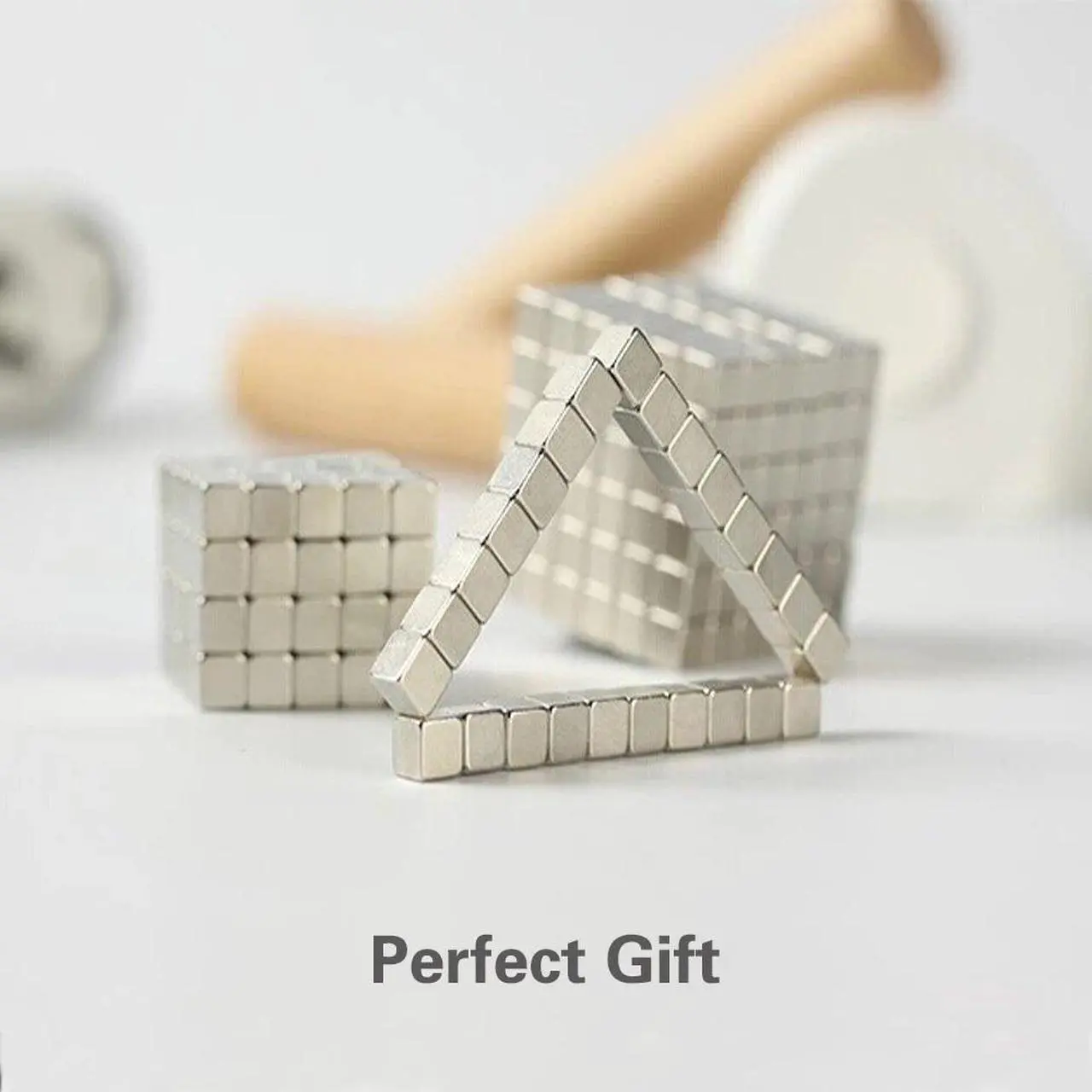 Alt view image 7 of 7 - Upgraded Magnetic Cube 5mm 216pcs Silver Magnets Blocks Multi-Use Square Cube Magnets Toy Stress Relief Toys for Kids