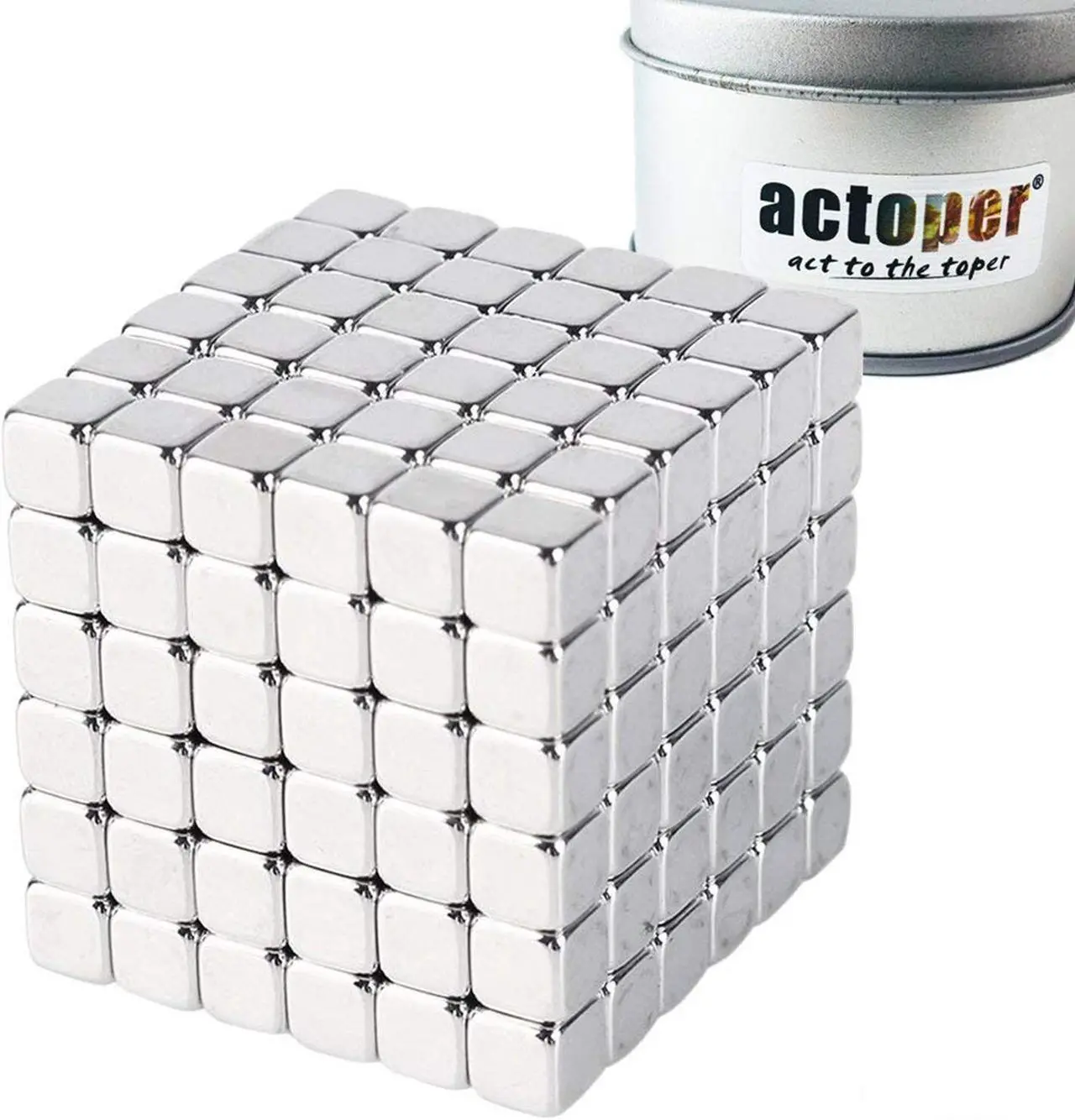 Alt view image 5 of 7 - Upgraded Magnetic Cube 5mm 216pcs Silver Magnets Blocks Multi-Use Square Cube Magnets Toy Stress Relief Toys for Kids
