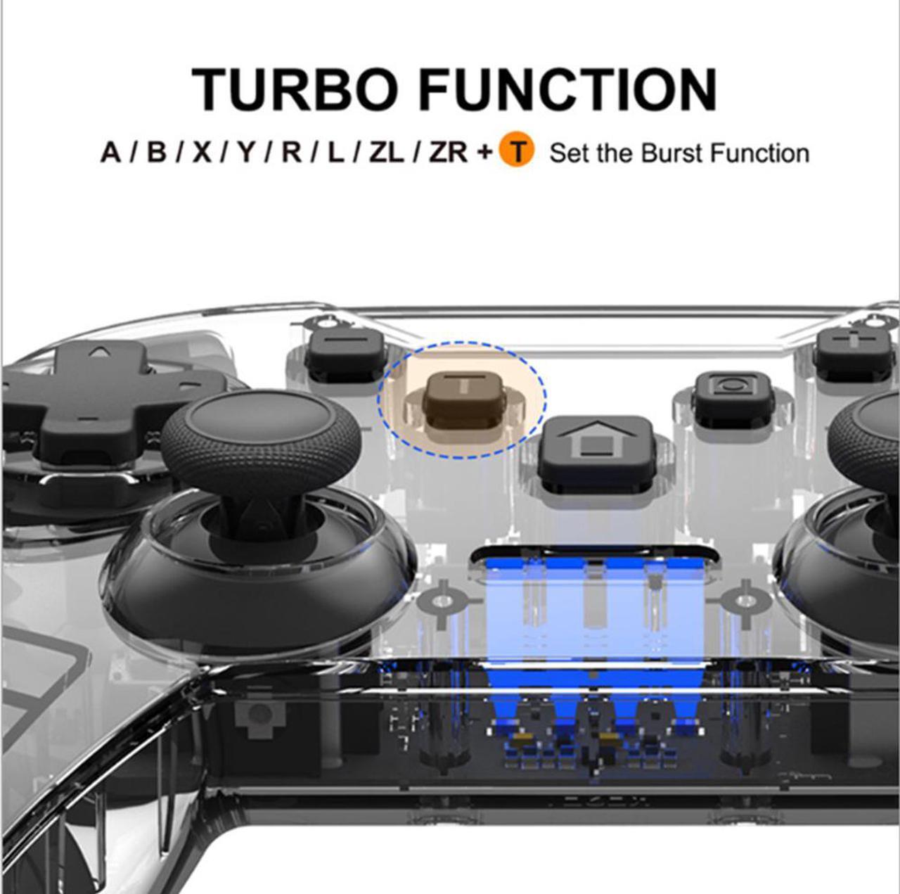 Alt view image 3 of 3 - SW 6-axis somatosensory vibration switch pro bluetooth handle computer pc transparent game console handle