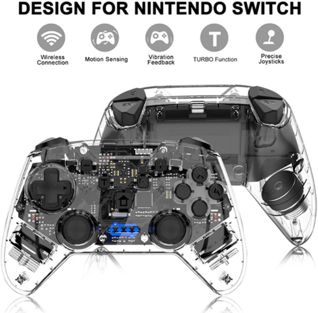 Alt view image 2 of 3 - SW 6-axis somatosensory vibration switch pro bluetooth handle computer pc transparent game console handle