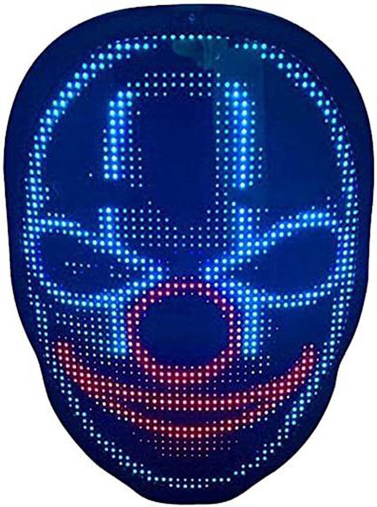 Alt view image 7 of 7 - LED Mask with App Bluetooth Programmable, USB Rechargeable Light up Halloween Christmas Cosplay Costume Party Personalized Smart Facial Cool Full Masks for Adults Men Women