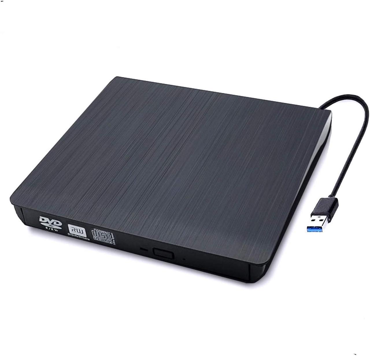 External USB3.0 CD DVD Drive, USB 3.0 Portable Slim CD DVD +/-RW Drive Player Burner Writer Reader Rewriter, Optical DVD Drive For Macbook, Laptop, Desktop, Windows 7/8/10/XP/Vista/Mac OS