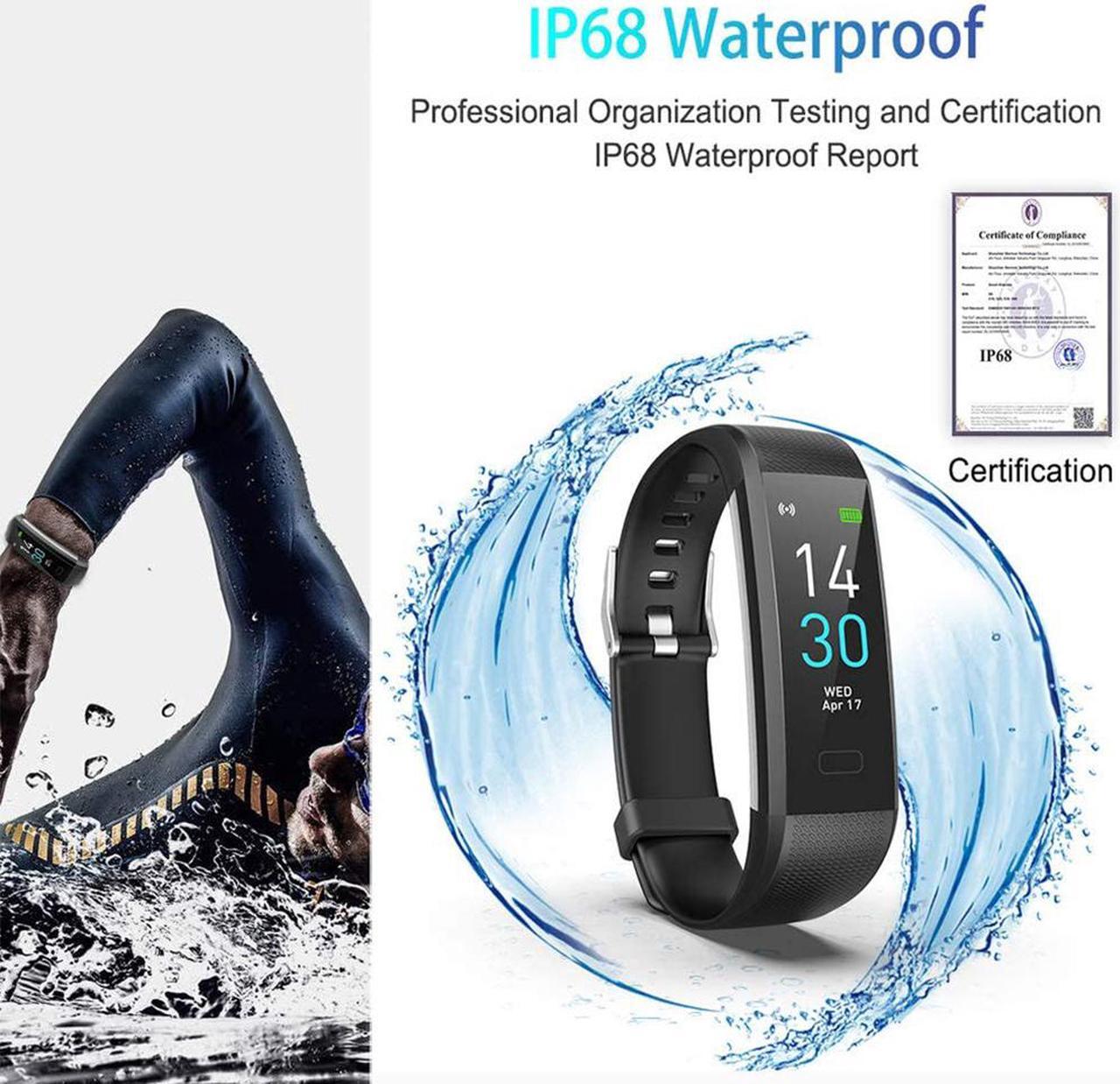 Alt view image 3 of 7 - Fitness Tracker, Activity Tracker Watch With Heart Rate Monitor, Message Notification, Waterproof IP68 Pedometer With Step Counter Sleep Monitor Calorie Counter For Android & IPhone