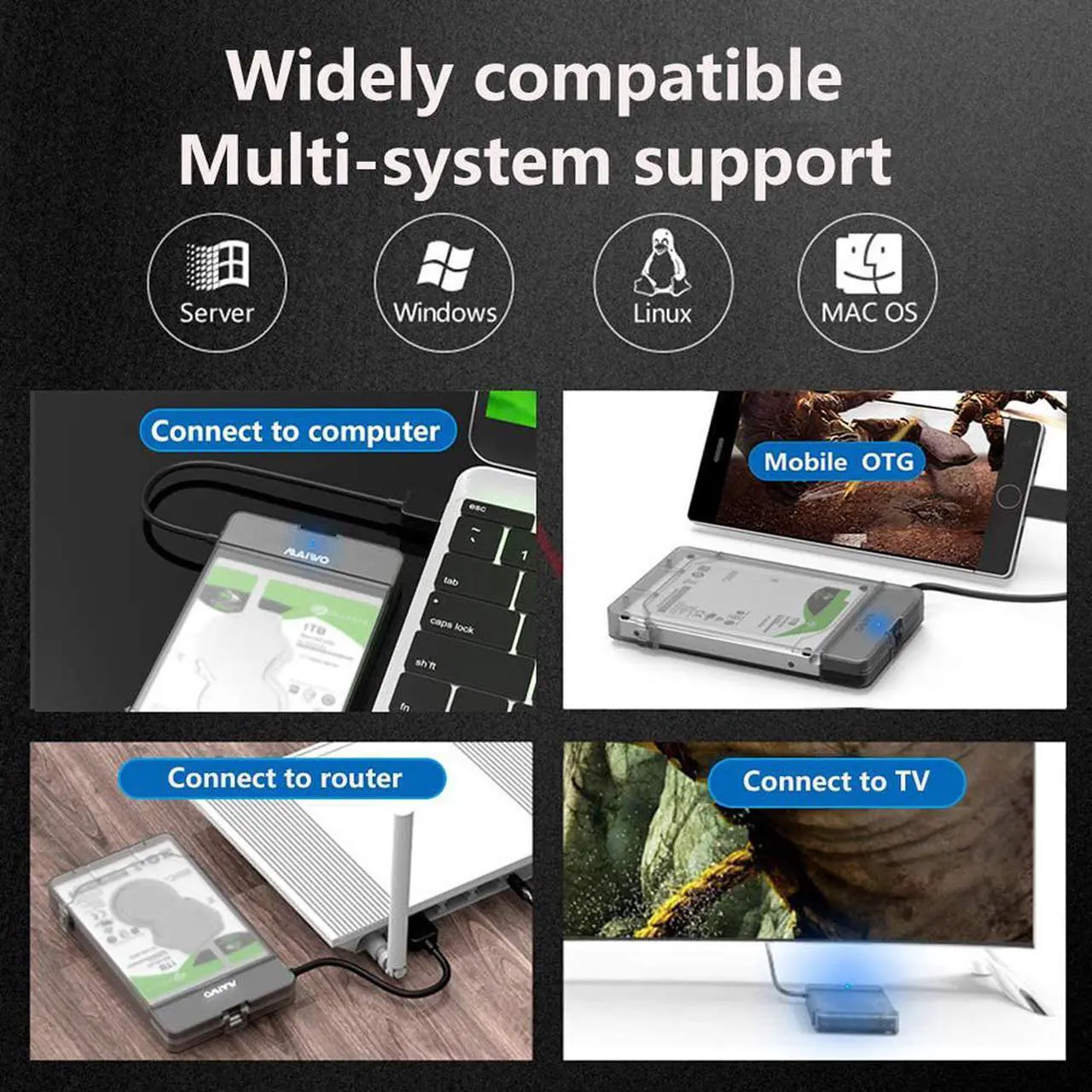 Alt view image 6 of 7 - 2.5 inch USB 3.0 SATA HDD SSD Box 3TB Sata USB 3.0 hdd Hard Disk Drive SSD Enclosure Case Box