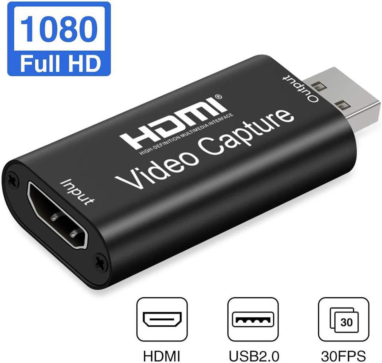 Audio Video Capture Cards - HDMI to USB 2.0 - High Definition 1080p 30fps - Record Directly to Computer for Gaming, Streaming, Teaching, Video Conference or Live Broadcasting