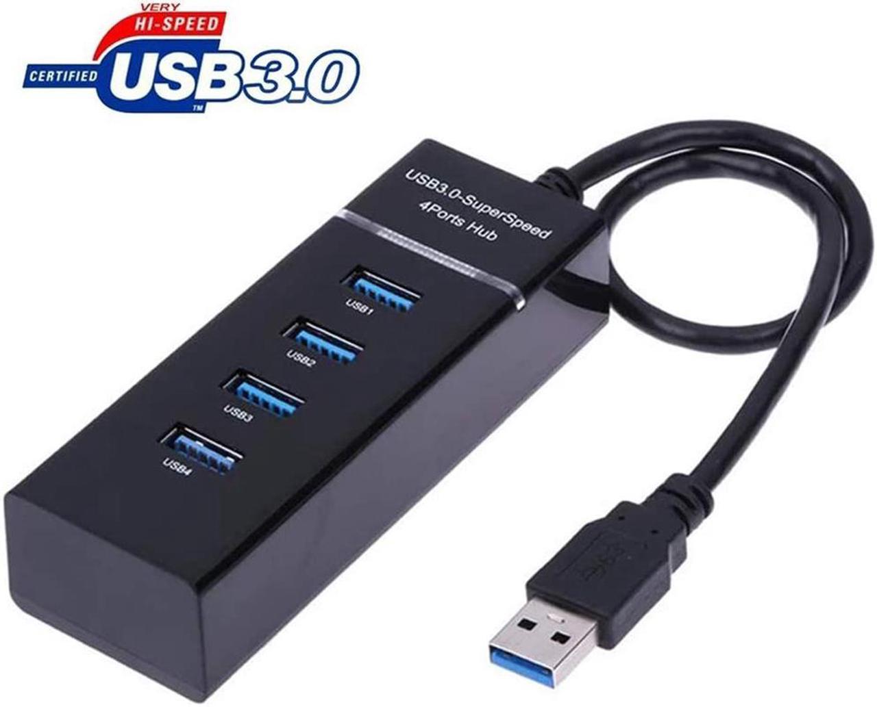 4 Ports USB 3.0 Hub Adapter,USB Splitter Compatible for USB Flash Driver, Laptop,Keyboard,Notebook PC,Mouse,Table,Printer,PS4,Xbox One,MacBook Air/Pro/Mini (0.98FT Extended Cable)