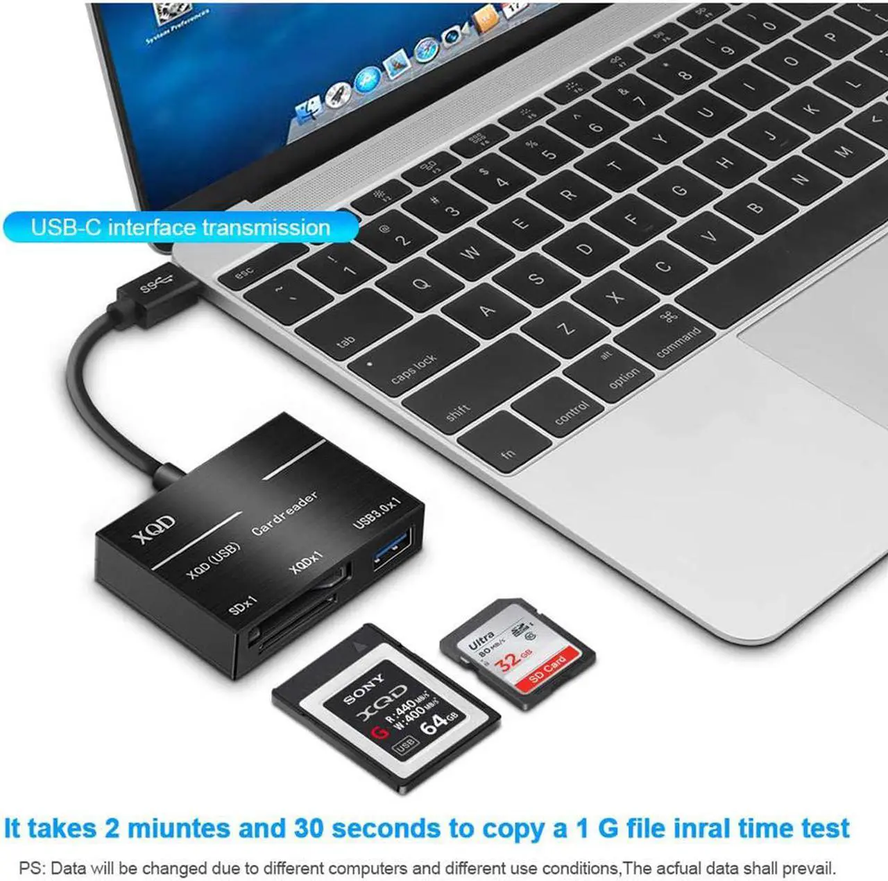 Alt view image 2 of 7 - XQD/SD Card Reader Type C, Opluz Dual Slot USB 3.0 Flash Memory Card Reader with High Speed up to 5Gbp/s for SD(HC/XC), Sony G Series, Lexar USB Mark Card, Compatible with Windows/Mac OS System