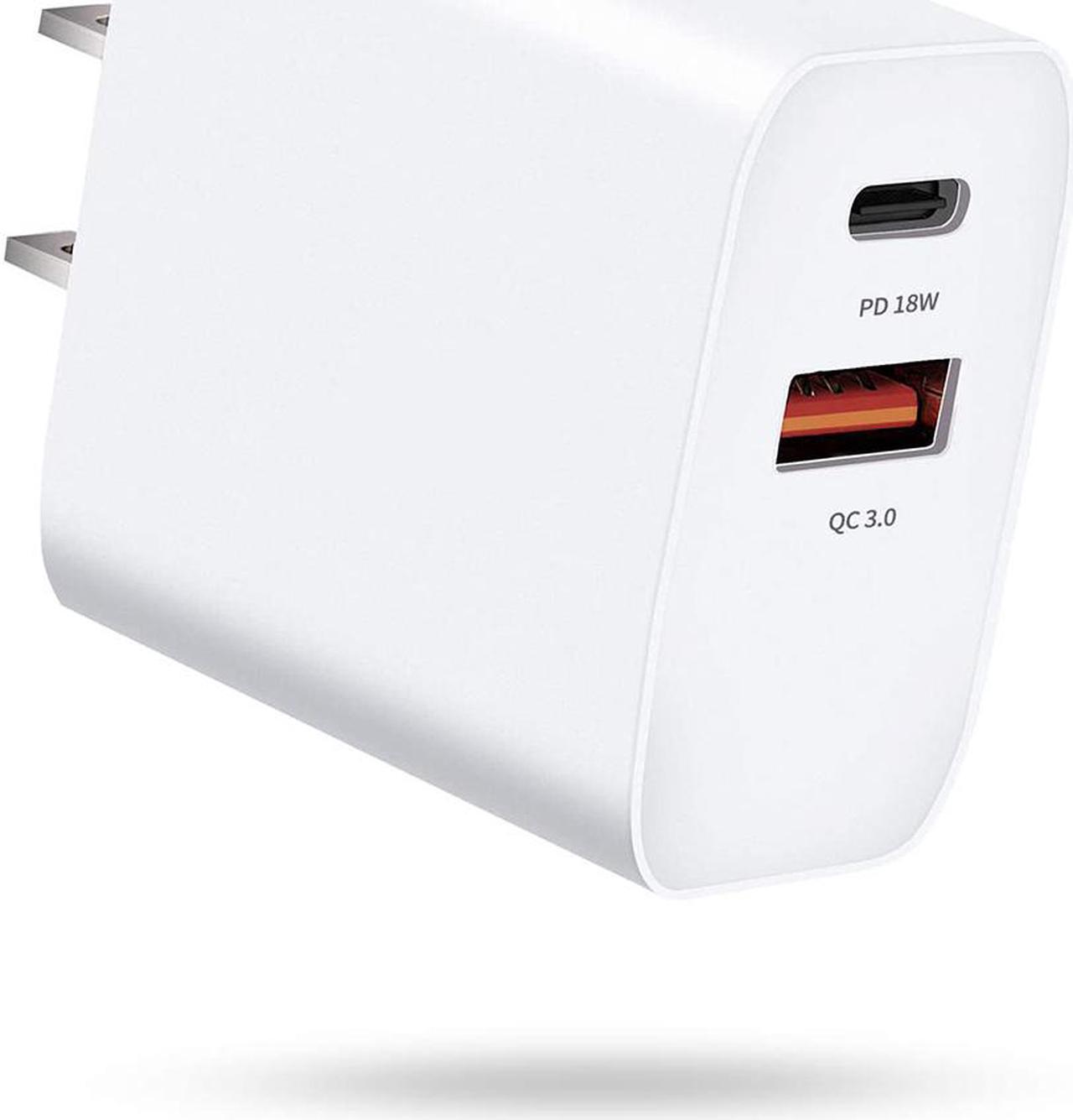 USB C Charger, Fast Charger, 18W 2-Port Wall Charger with Power Delivery & Quick Charge 3.0, Compact USB C Wall Charger for iPhone 11 Pro/Max/XS/XR/X/8/7/6/Plus, Samsung, LG, Pixel, and More