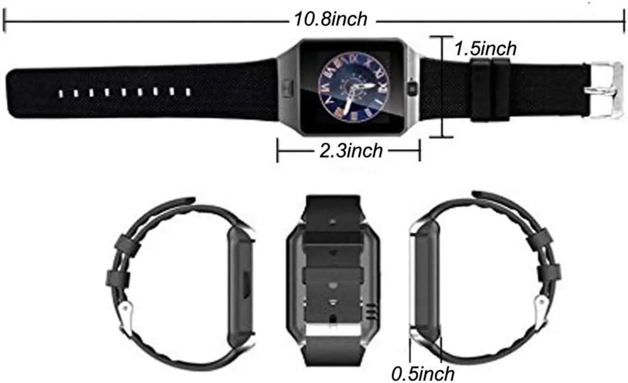 Alt view image 7 of 7 - Bluetooth Smartwatch, Touchscreen Wrist Smart Phone Watch Sports Fitness Tracker with SIM SD Card Slot Camera Pedometer Compatible with iPhone iOS Android for Kids Men Women