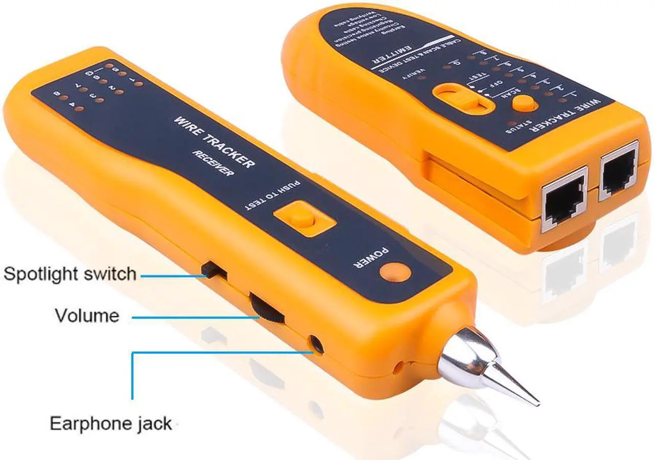 Alt view image 2 of 7 - Wire Tracker Tracer Toner Telephone Ethernet LAN Network Cable Tester Detector Line Finder For RJ11 RJ45 Cat5 Cat6