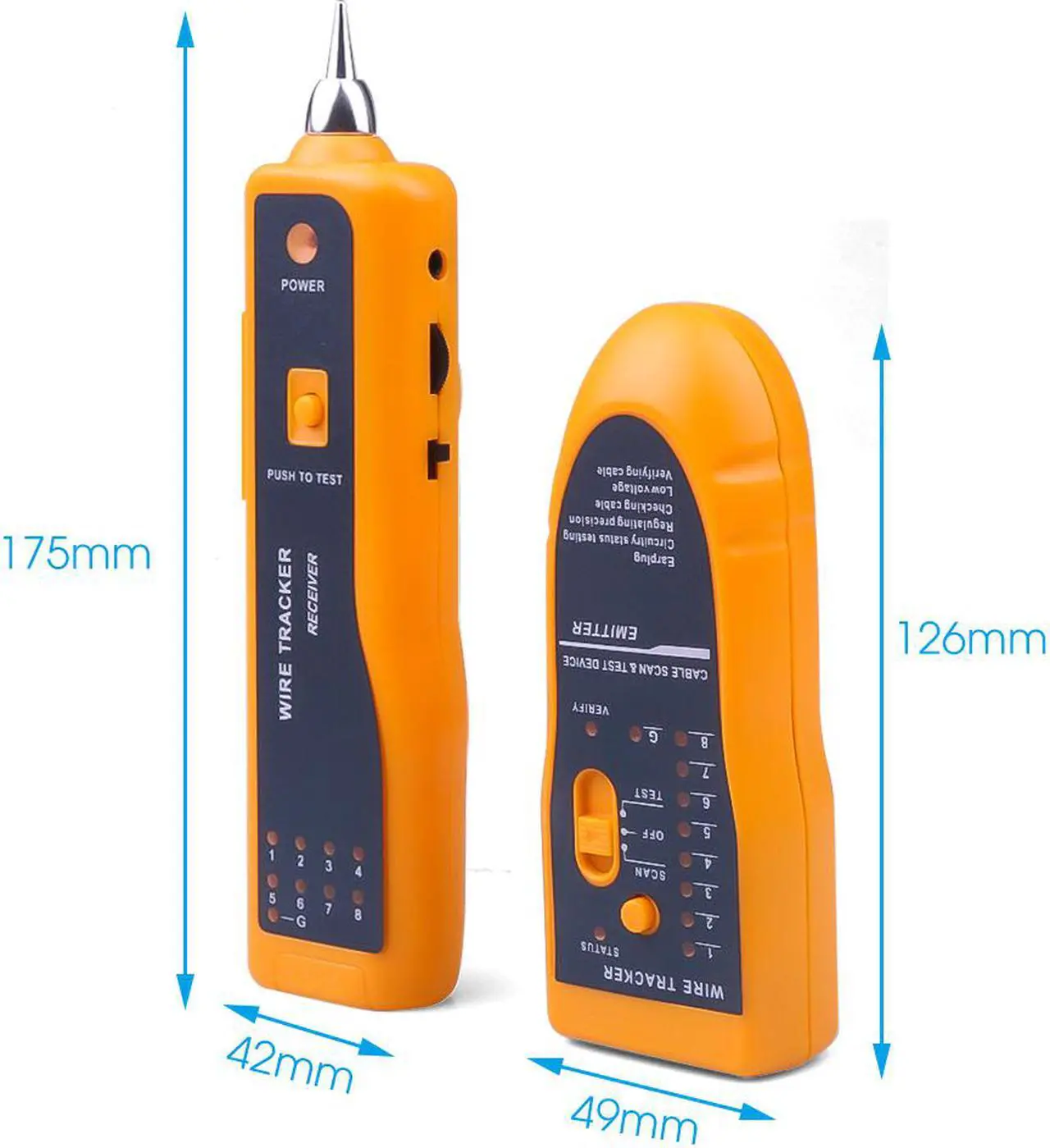 Alt view image 3 of 7 - Wire Tracker Tracer Toner Telephone Ethernet LAN Network Cable Tester Detector Line Finder For RJ11 RJ45 Cat5 Cat6