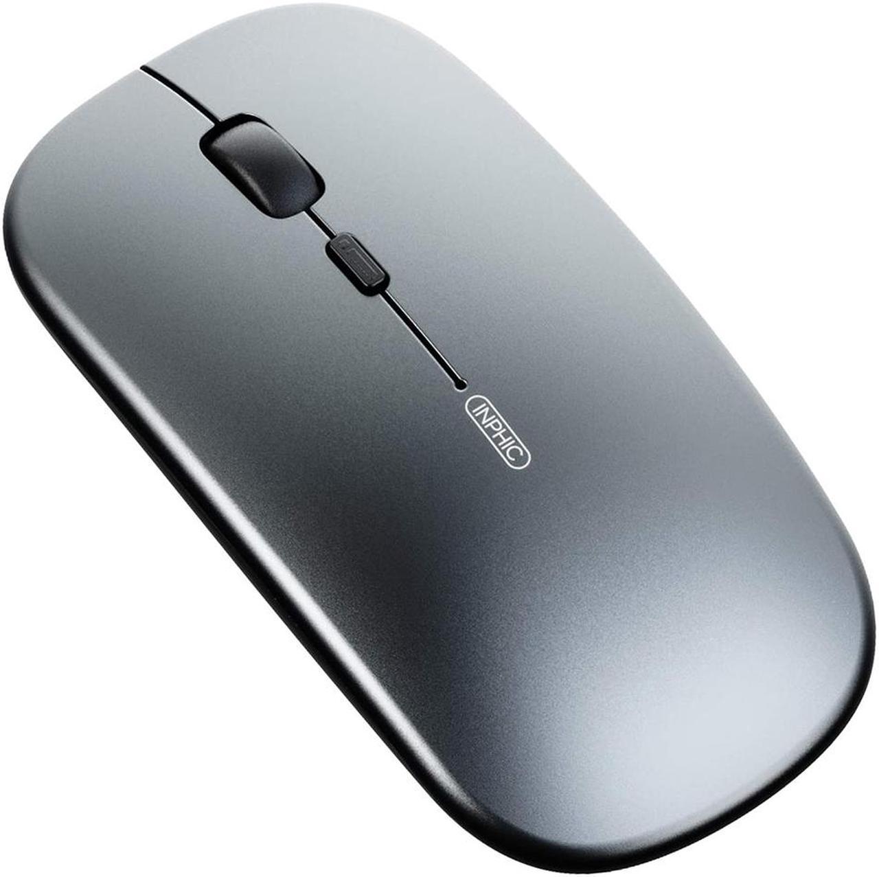 Bluetooth Mouse, Three-mode Slim Silent Rechargeable Bluetooth Wireless Mouse (Bluetooth 5.0/3.0+ 2.4G), 1600DPI Portable Mouse for Laptop PC Computer, Android,Windows MacBook