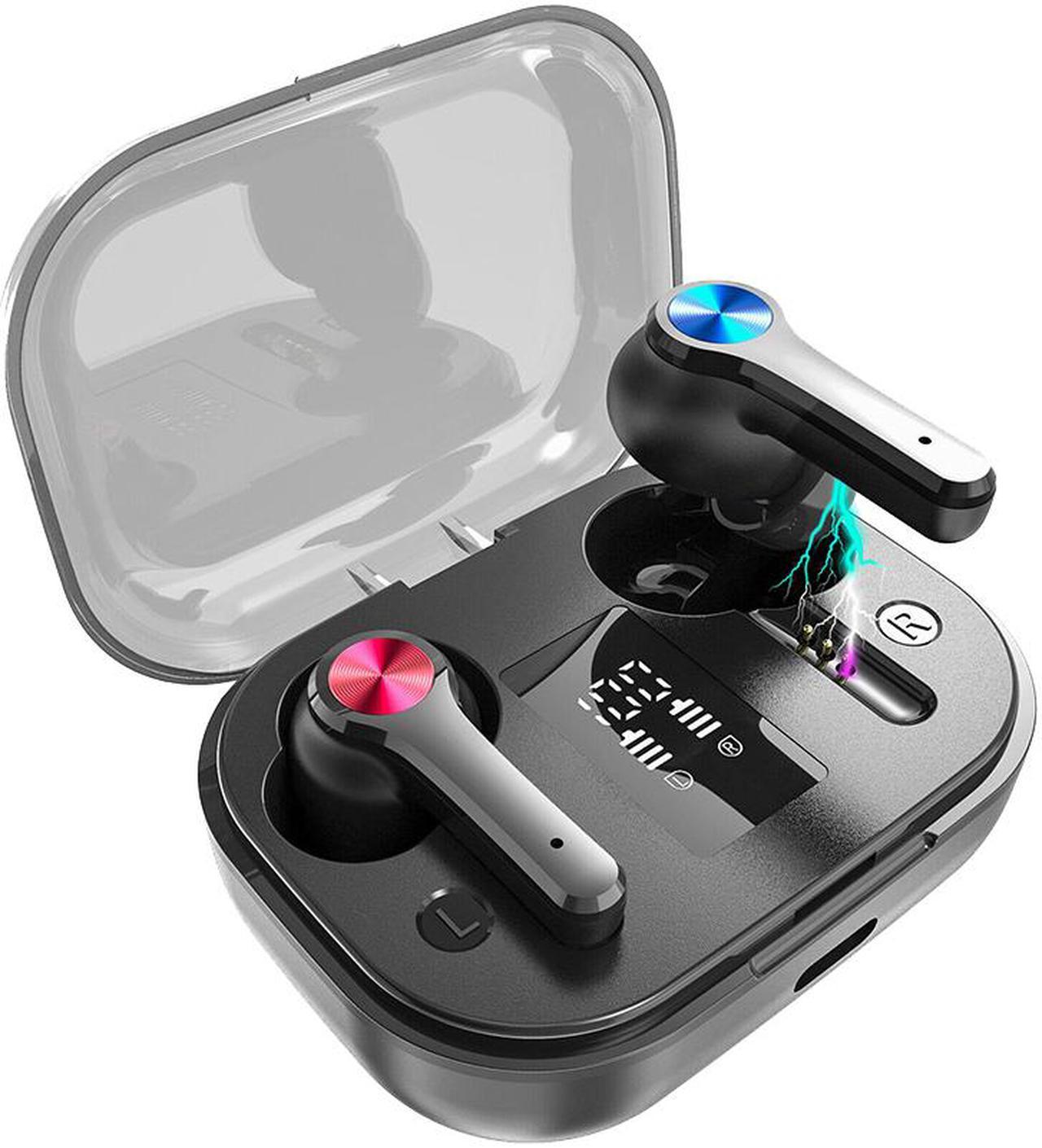 True Wireless Earbuds, TWS Bluetooth Headphones Touch Control, Sport Earphones with Mic Charging Case, Stereo in-Ear Headset with Bass, CVC 8.0 Noise Reduction/48H Playtime/USB-C/IPX7 Waterproof