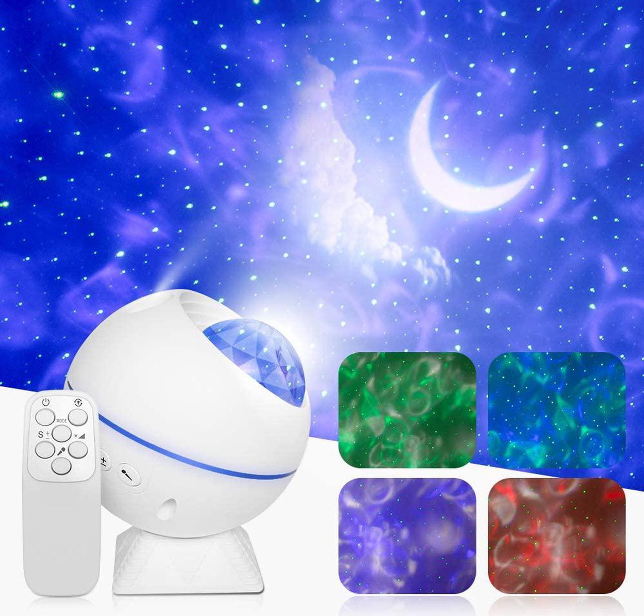 Star Projector, Galaxy Projector, Led Night Light with Remote Control Voice Control,for Bedroom New Year Gift Baby Rooms Starlight Dinners Game Rooms Home Party Gift for Kids