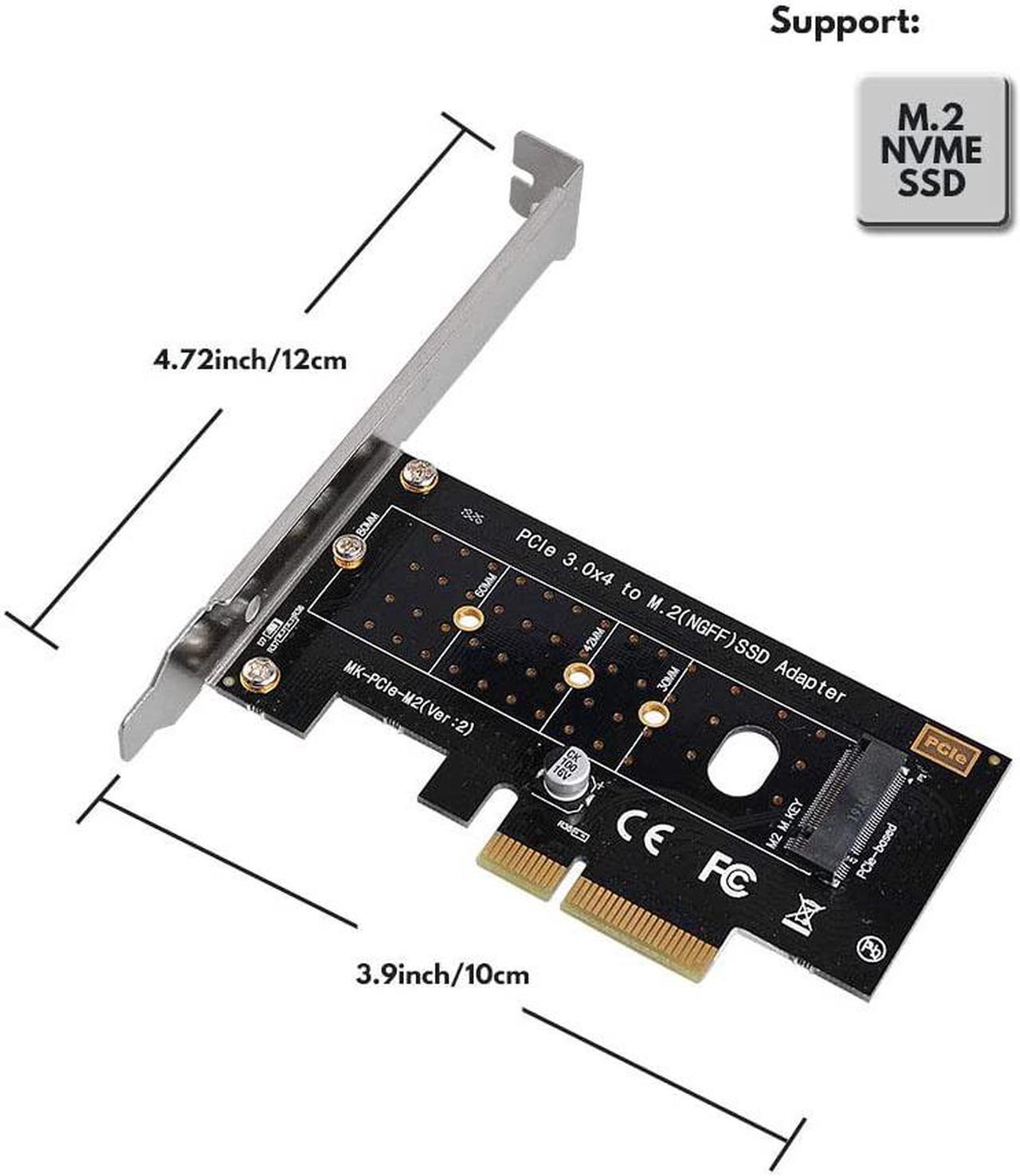 Alt view image 7 of 7 - NVMe PCIe Adapter, M Key M.2 NVME SSD to PCI-e 3.0 x4 Host Controller Expansion Card with Low Profile Bracket, PCIe NVME Adapter for PC Desktop Support 2230 2242 2260 2280