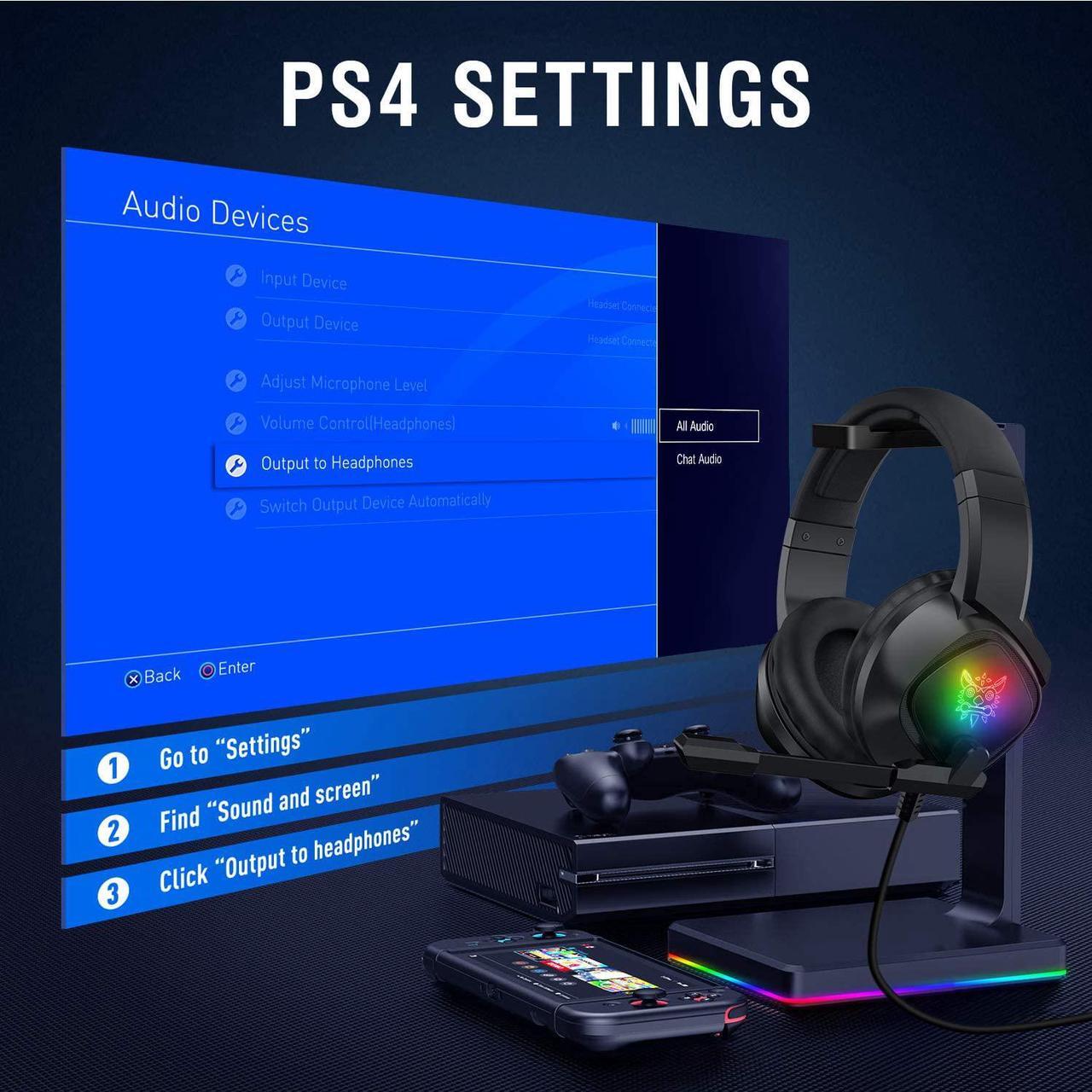Alt view image 7 of 7 - Wired Gaming Headset -Xbox One Headset PS5 Headset with 7.1 Surround Sound Pro Noise Canceling Gaming Headphones with Mic & RGB LED Light Compatible with PS4, Xbox One, PC(Adapters Not Included)