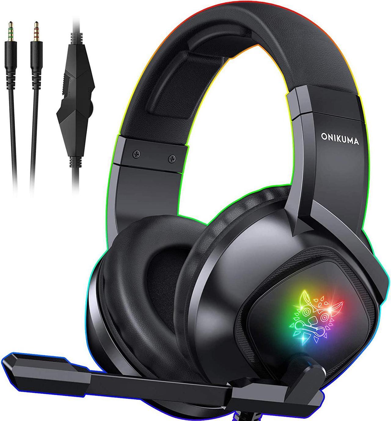 Main image of Wired Gaming Headset -Xbox One Headset PS5 Headset with 7.1 Surround Sound Pro Noise Canceling Gaming Headphones with Mic & RGB LED Light Compatible with PS4, Xbox One, PC(Adapters Not Included)