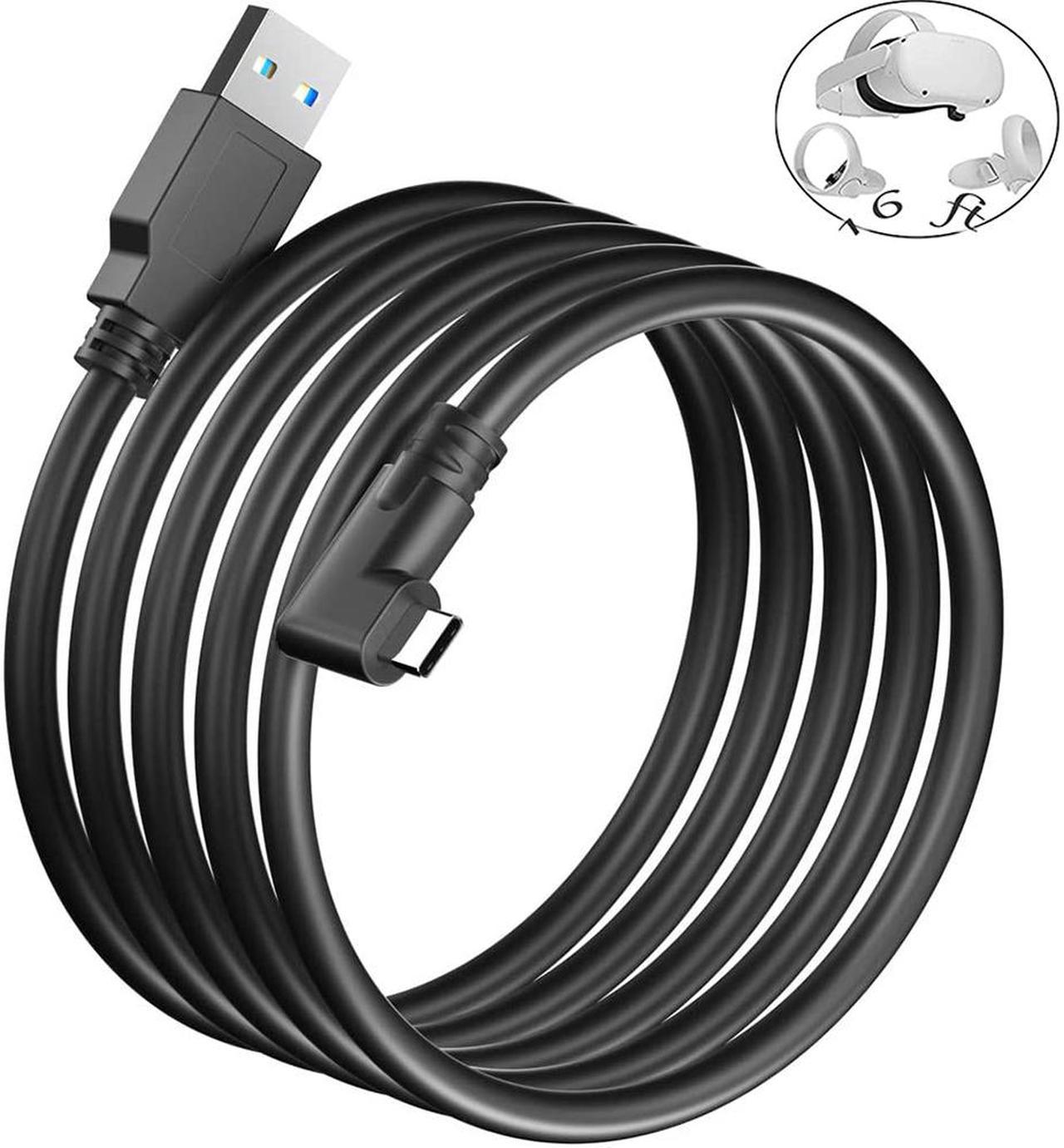 Compatible for Oculus Quest 2 Link Cable 16ft/5M, USB3.0 USB A to USB Type C Cable 90 Degree Right Angle Cord 5Gbps Fast Data Transfer USB C Charging Cable for Oculus Quest 1/2, VR Headset, Gaming PC