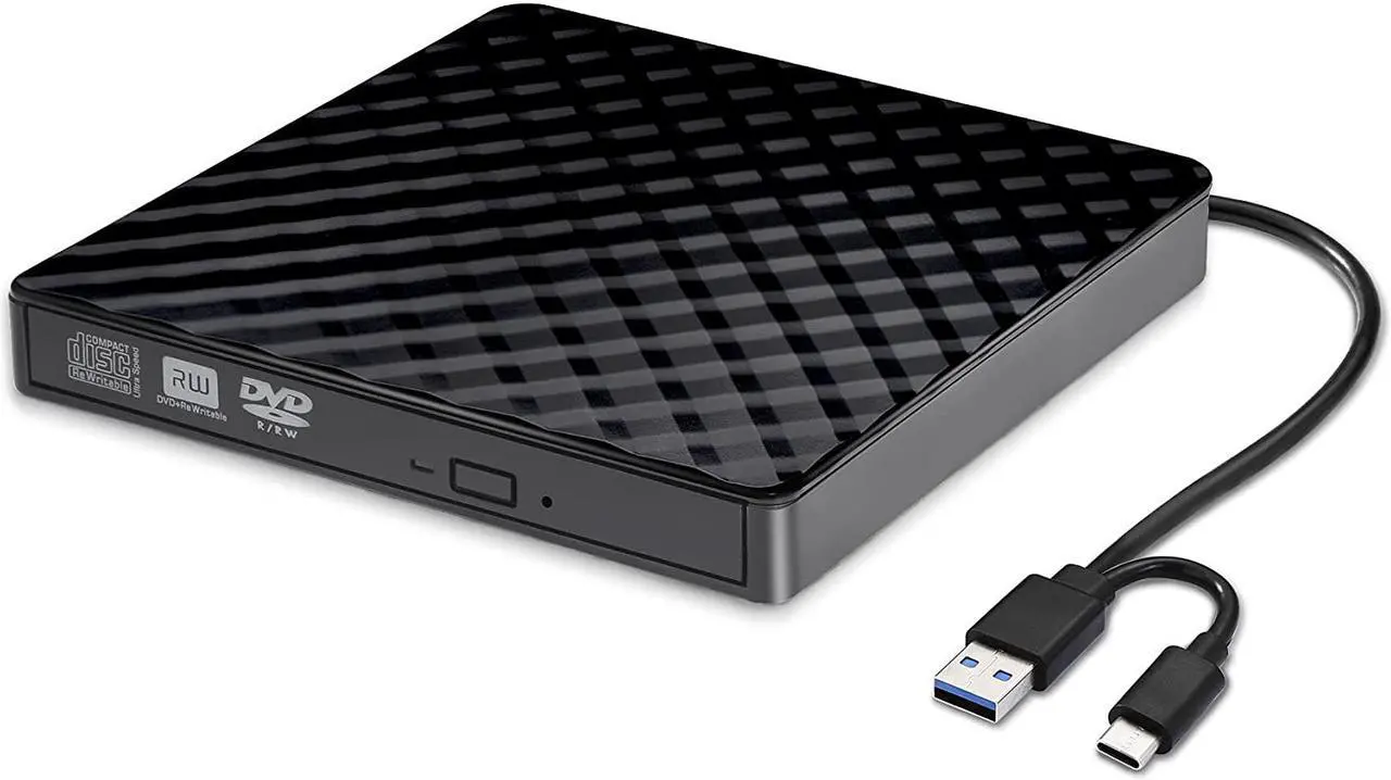 Main image of [New Upgraded] External CD DVD Drive, USB 3.0 and Type-C Portable CD DVD +/-Rw Drive Reader, DVD/CD ROM Burner Rewriter, Slim Optical DVD Drive for Laptop, Desktop, Mac, Macbook, OS/ Windows/ Linux