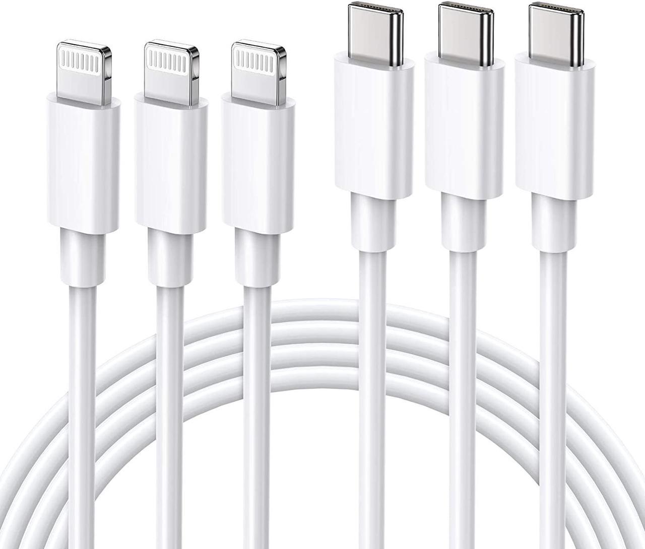 USB C to Lightning Cable MFi Certified - 3Pack 6FT / 2M iPhone 12 Fast Charger Cable Type C to Lightning Cable, Supports Power Delivery for iPhone 12 Pro 11 Max XS XR 8 Plus iPad Pro AirPods Pro