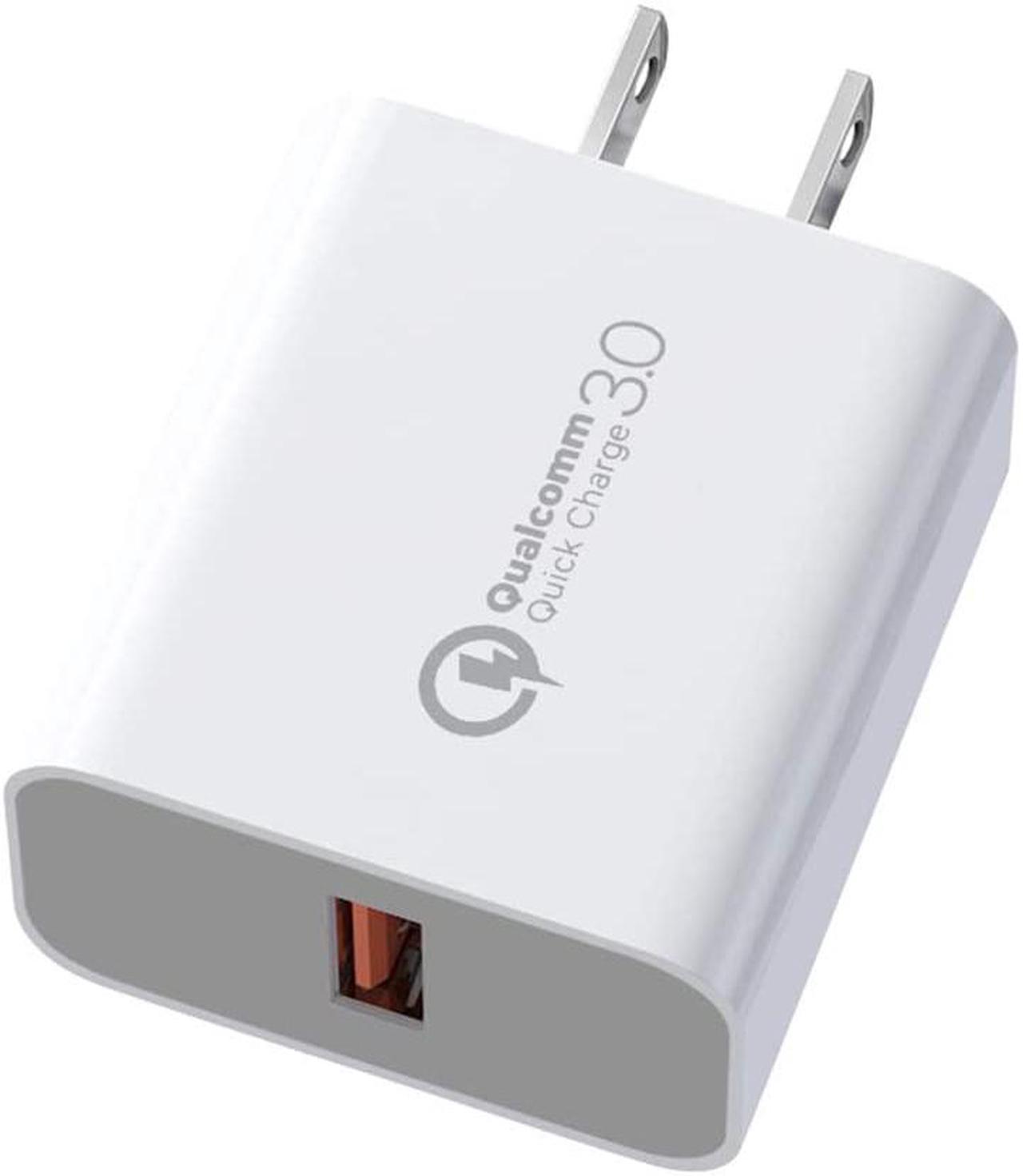 Quick Charge 3.0 18W USB Wall Charger, QC 3.0 Adapter Portable Travel for Wireless Charger, for iPhone Plug Fast AC Power Adapter Compatible Samsung, iPhone X/8/7, iPad, AirPods Pro More(White)