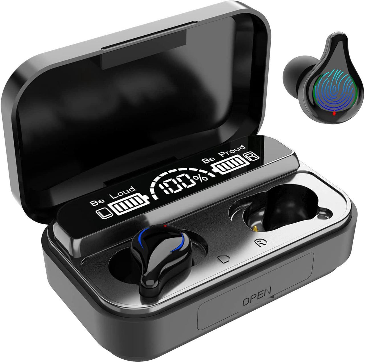 Wireless Earbuds, Bluetooth 5.2 in-Ear Headphones with 100H Playtime Charging Case, IPX5 Waterproof True Wireless Ear Buds, TWS Stereo Sports Earphones with Built-in Mic Compatible with iPhone/Android