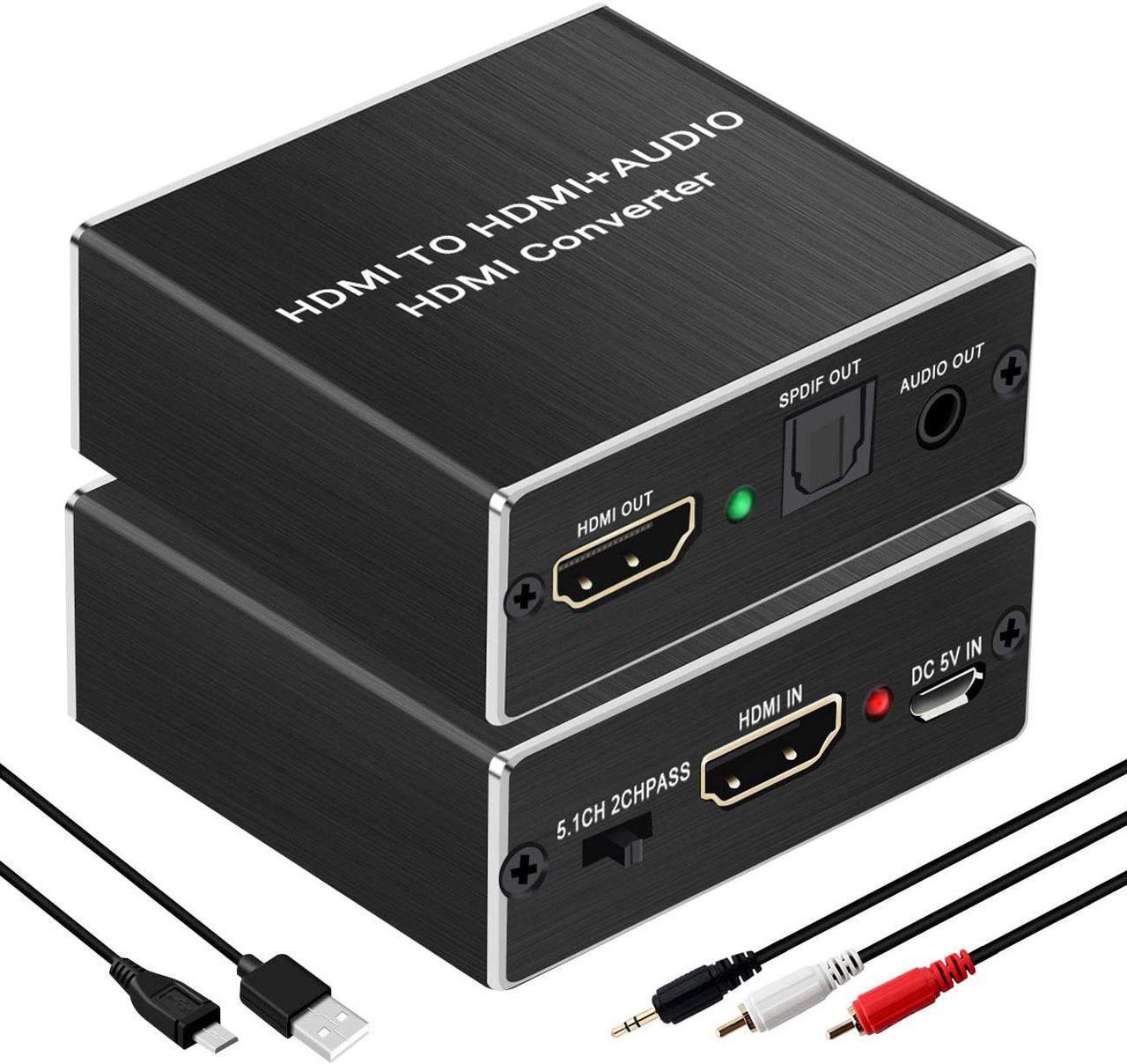 HDMI Audio Extractor 4K Converter Digital HDMI Optical Toslink/SPDIF + Analog 3.5mm Stereo Audio Splitter for Blu-ray DVD Player SKY HD PS3 PS4 HDTV Projector Monitor