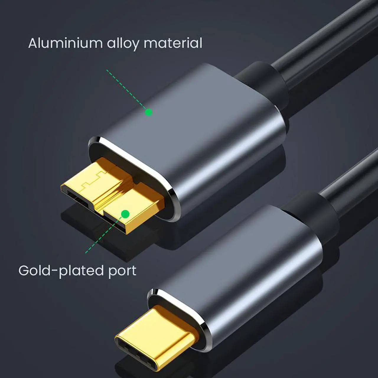 Alt view image 5 of 7 - USB C to Micro B Hard Drive Cable, 6.6ft/2M USB C Male to Micro USB Sync Cord and Wire for Portable External Hard Drives like My Passport, WD Elements,Seagate Expansion,Toshiba,Samsung M3 /Galaxy S5