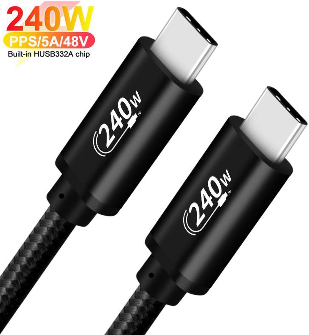 240W PD3.1 Rapid Charge USB C to USB C Cable 3.3ft/1M, Nylon Braided Type C Data Cable 48V 5A 240W Tipo C Cord Charging Cable for Samsung S21 S20+ Note 10 iPad Pro MacBook Pro Google Pixel and more