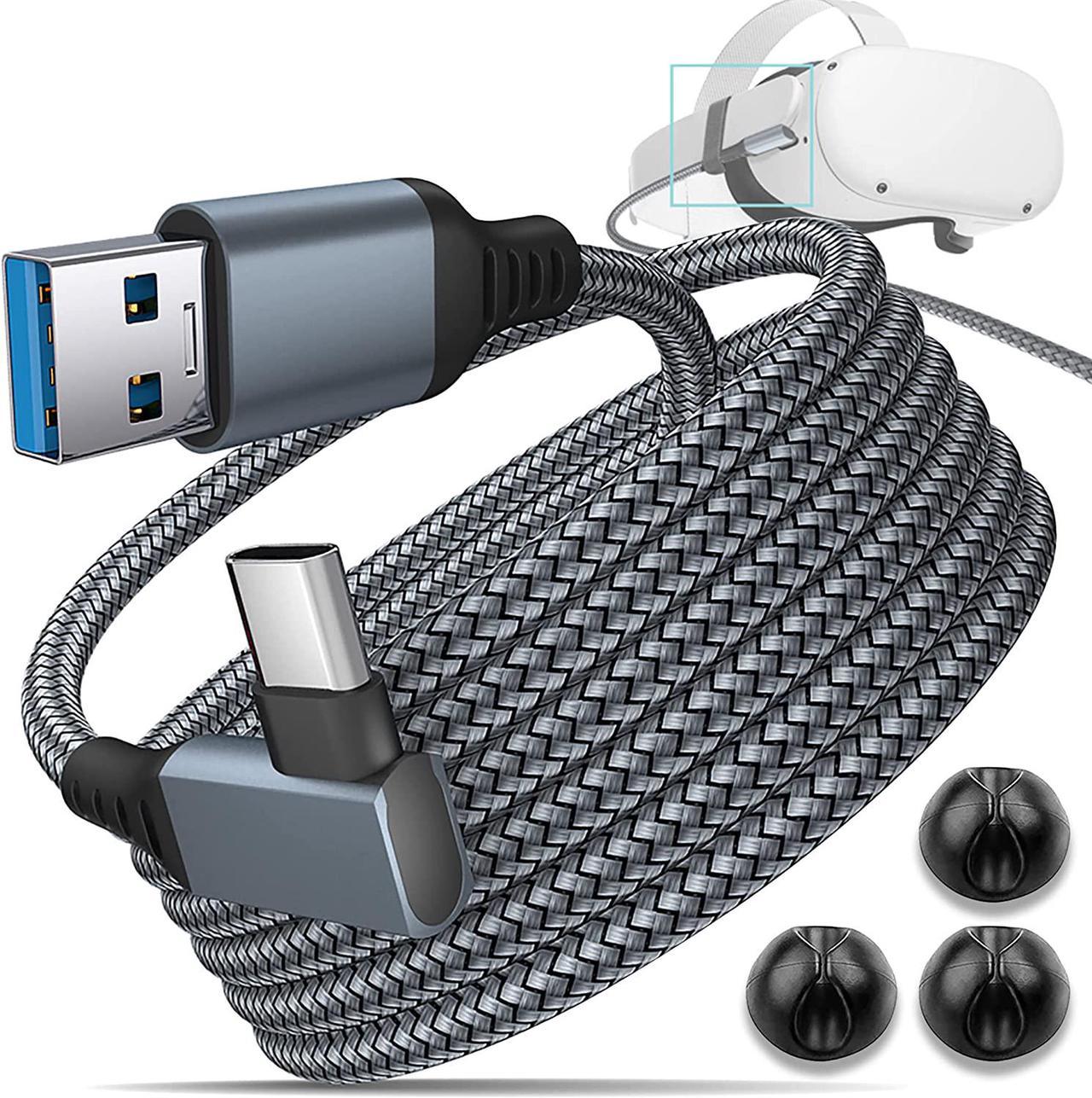 16FT/5M USB A to C Link Cable for O-culus/Me-ta Quest 3/2/1 and PC/Steam VR, Braided USB 3.2 A to C Compatible for Quest 3s/3/2 Link Cable, High Speed PC Data Transfer, Fast Charging for VR Headset