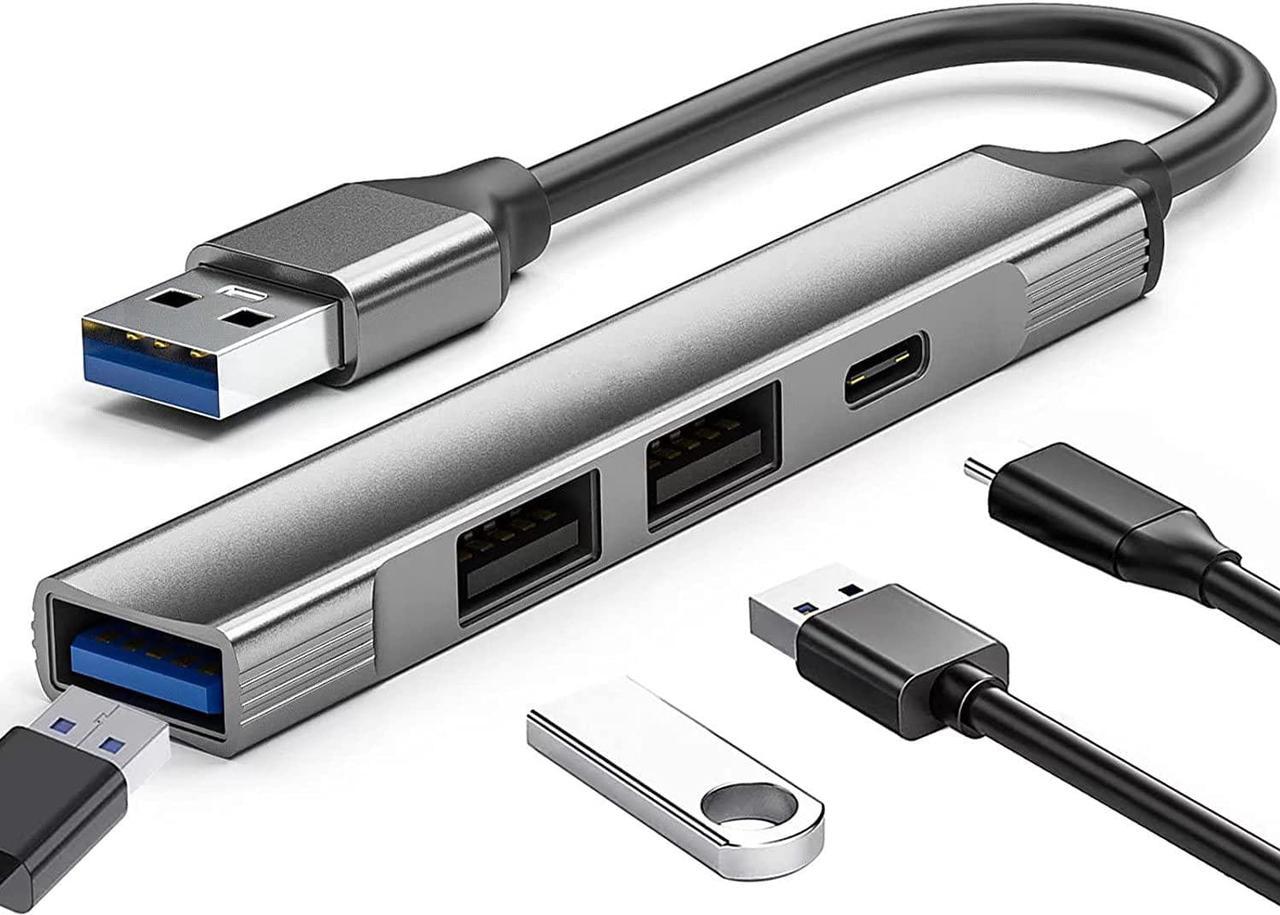 USB Hub, 4-Port Mini USB Data Dongle,USB Hub 3.0, USB Hub 2.0, USB Adapter, USB Expander Hub for Laptop, Ultra Slim Portable USB Splitter for i-M-a-c Pro,M-a-c-B-o-o-k Air, M-a-c Mini/Pro, Surface Pro