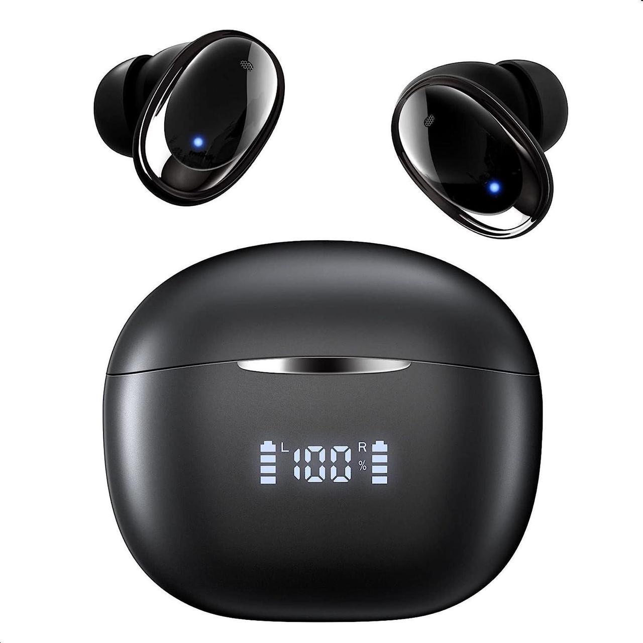 True Wireless Earbuds, Bluetooth 5.3 Headphones 48H Playback LED Power Display Earphones with Wireless Charging Case IPX7 Waterproof in-Ear Earbuds with Mic for TV Smart Phone Computer Laptop Sports