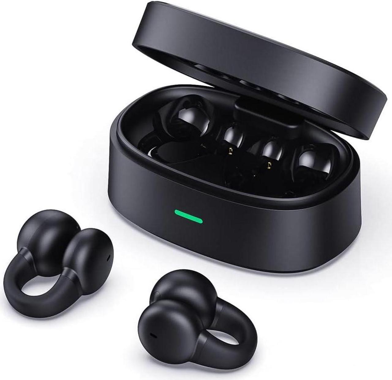 Ear-Clip Bone Conduction Headphones Bluetooth 5.3 Painless Wireless Open Ear Clip on Headphone Waterproof Running Earring Earphone Air Conduction Earphones Open Earbuds Wireless Earbuds with Ear Clip