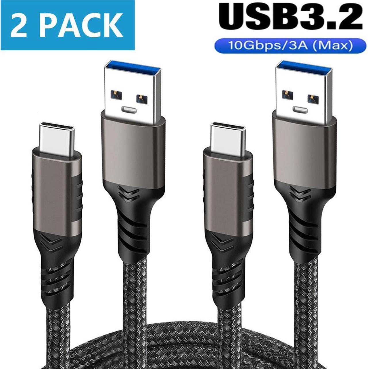 USB A to USB C 3.1/3.2 Cable, [2-Pack 3.3ft/1M], 10Gbps Data Transfer and 60W 3A Fast Charging Cord, Nylon Braided USB 3.2 to USB C Cable for S-a-m-s-u-n-g Galaxy S22 S21 S20 and Other Type-C Devices