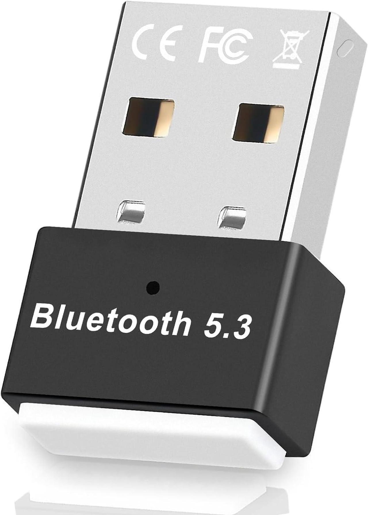 USB Bluetooth 5.3 Adapter for PC Supports Windows 11/10/8.1/7, Plug &Play For Win11/10, Mini Bluetooth 5.3+ EDR Bluetooth Dongle Receiver &Transmitter for PC,Laptop,Keyboard,Mouse,Headsets,Speakers