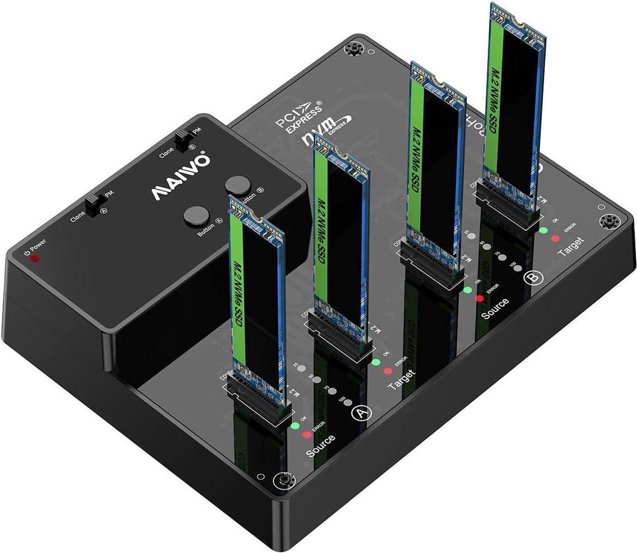 4 Bay NVME M.2 Docking Station Duplicator, NVME PCIe M.2 Drive to USB3.1 GEN2 Adapter Cloner, Up to 10Gbps, 8TB Capacity, Support Two Group Clone Independently