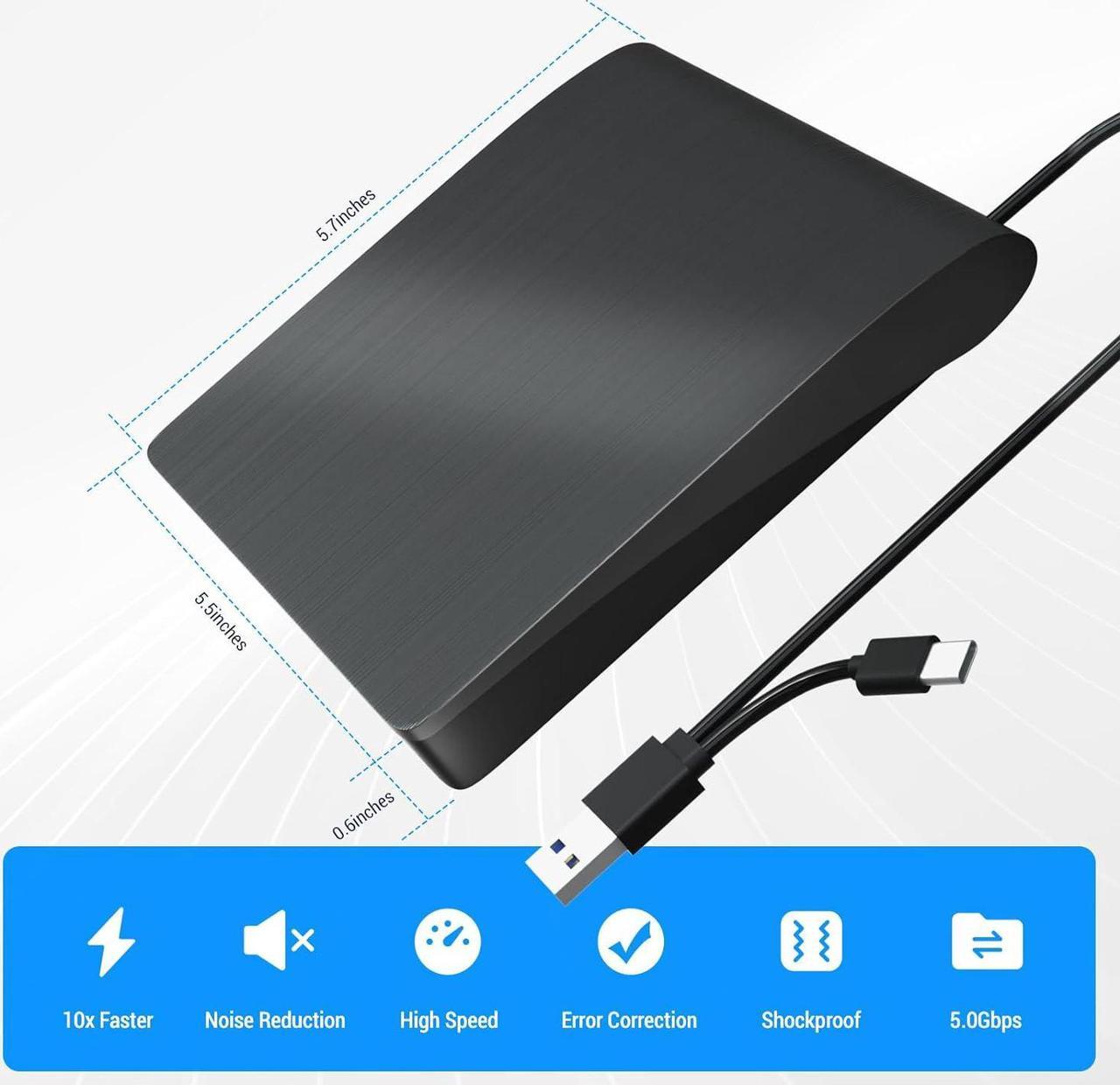 Alt view image 7 of 7 - IHDAPP External Bluray DVD Drive,USB 3.0 and Type-C Portable 3D Blu-ray DVD Writer Burner, Slim Optical Blu Ray CD DVD Drive Writer Suitable for Windows XP/7/8/10/11 MacOS for PC,Laptop,Desktop, Mac