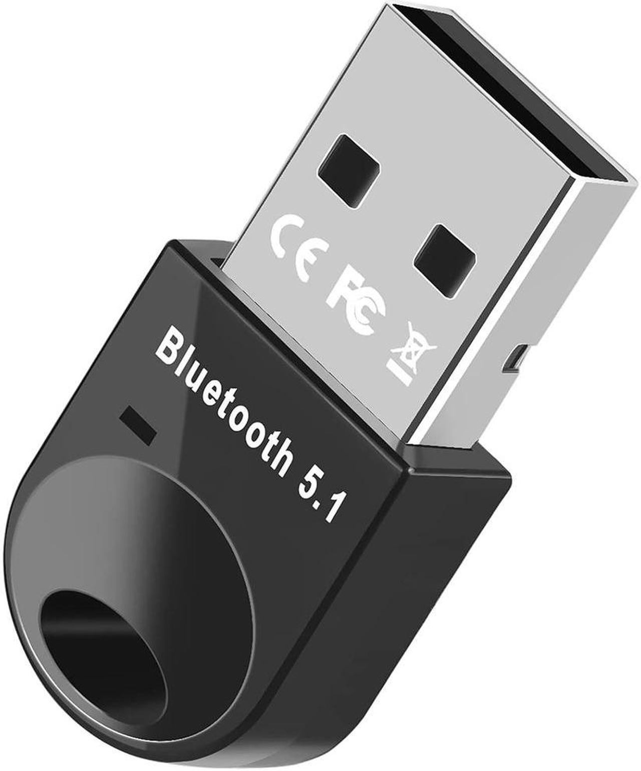 IHDAPP Bluetooth 5.1 Adapter for PC, Wireless USB Bluetooth Dongle 5.1 EDR, for Desktop, Laptop, Mouse, Keyboard, Printers, Speakers, Headphones, Supports Windows 11/10/8.1/8/7/XP (Black)