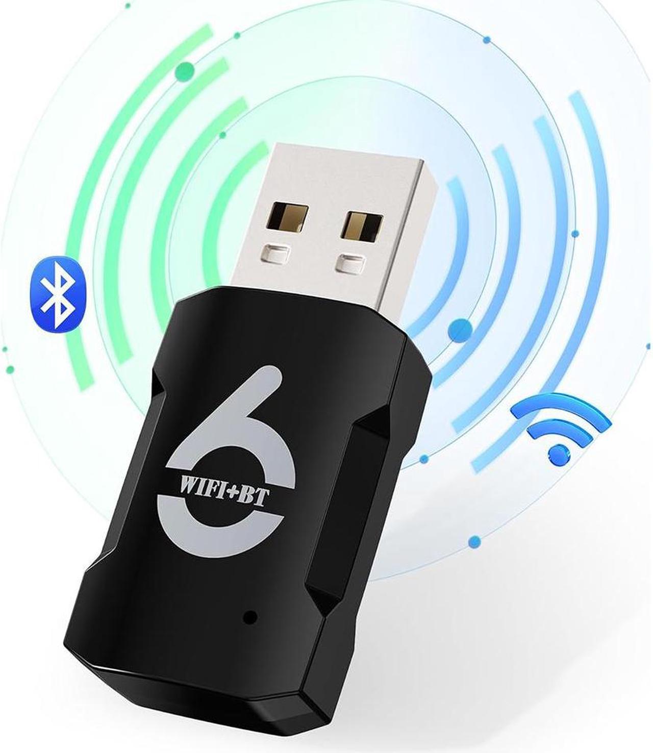 IHDAPP 2-in-1 USB WiFi Adapter - WiFi Bluetooth Adapter, 900Mbps 2.4/5GHZ Dual Band WiFi and Bluetooth Adapter for PC/Laptop/Desktop, Driver Free Wpa3, WiFi 6 USB Bluetooth 5.3 Adapter, Win 10/11