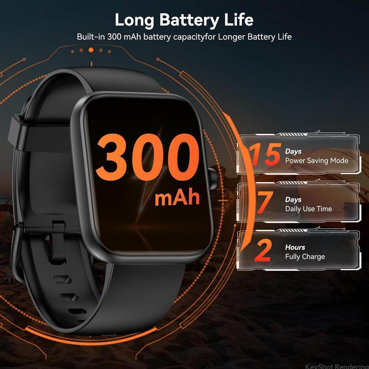 Alt view image 7 of 7 - IHDAPP Smart Watch with Alexa Built-in, 1.83'' Touchscreen with Call Function, IP68 Waterproof Fitness Tracker, 100+ Sport Modes, Heart Rate & Sleep Monitor, Pedometer, iOS/Android Compatible