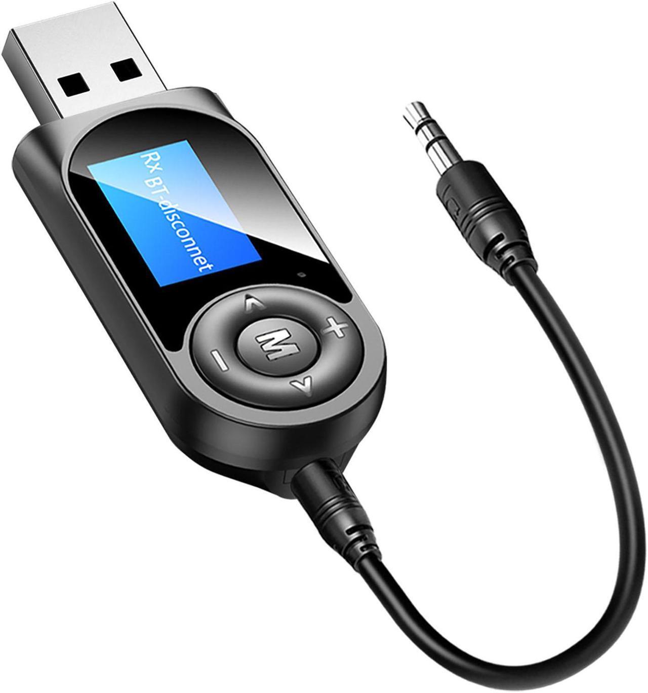 Main image of Bluetooth Transmitter Receiver, Aigital 2-in-1 Visual Wireless Bluetooth 5.0 Audio Adapter with LCD Display USB Power AUX aptX HD & Low Latency Portable for TV, PC, Headphones, Home/Car
