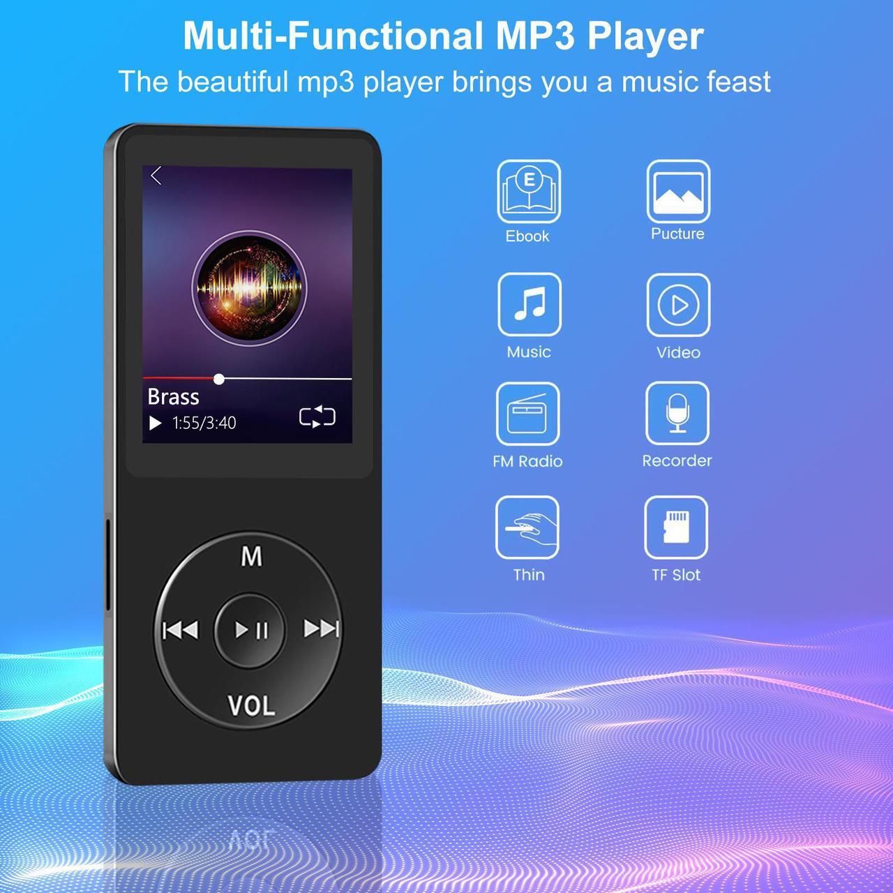 Alt view image 2 of 7 - MP3 Players, Portable 16GB MP3 Music Player with Speaker, HiFi Lossless Walkman Player for Sports/Relaxing, Video/FM Radio/Recording Multi-Functional Media Player with Earphones, Supports TF Card