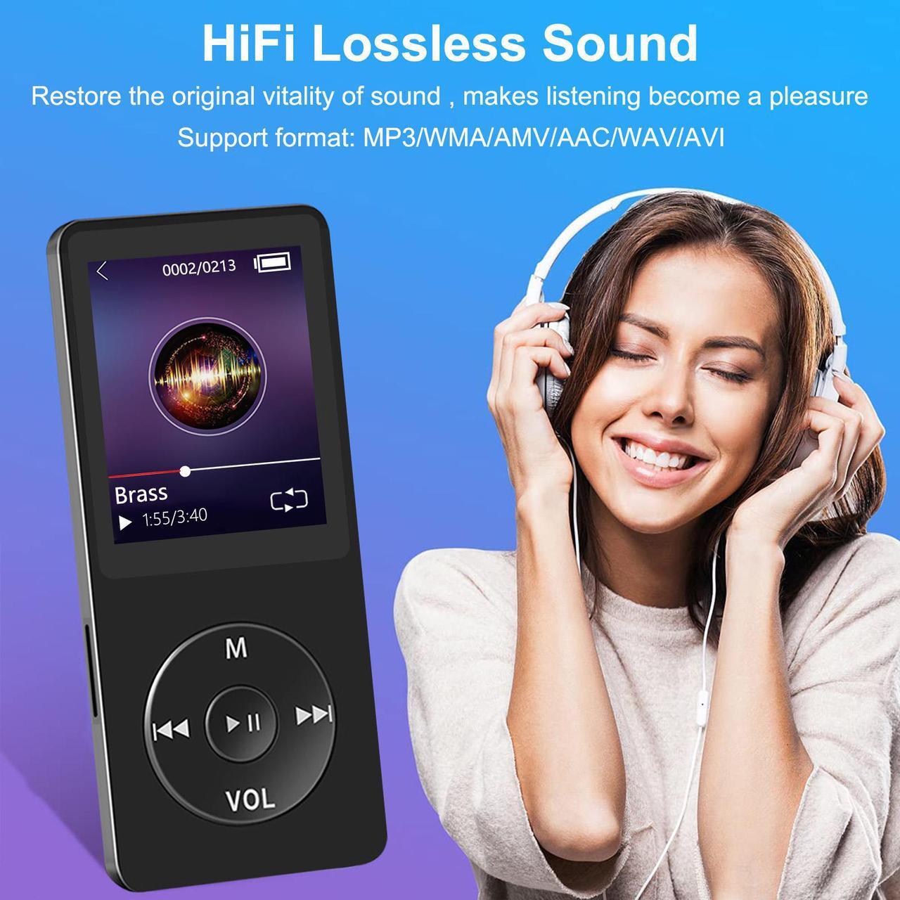 Alt view image 3 of 7 - MP3 Players, Portable 16GB MP3 Music Player with Speaker, HiFi Lossless Walkman Player for Sports/Relaxing, Video/FM Radio/Recording Multi-Functional Media Player with Earphones, Supports TF Card
